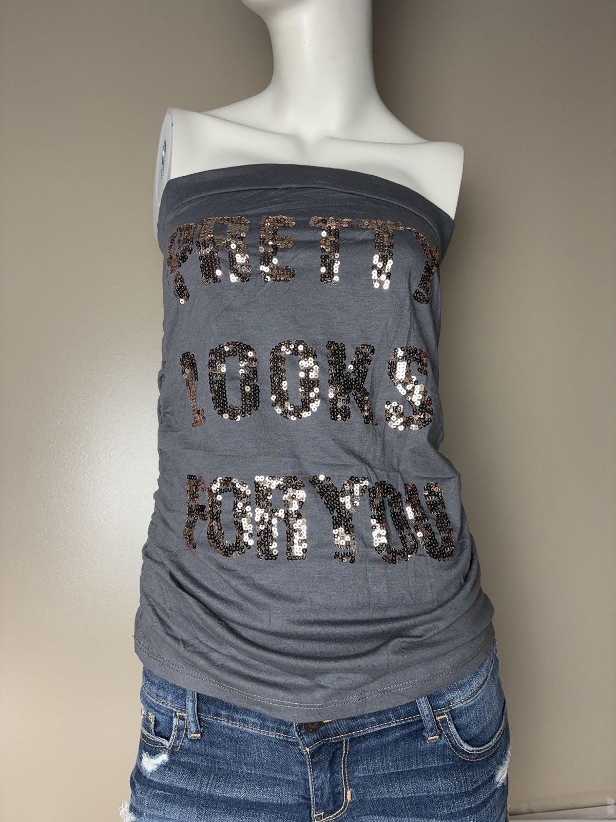 Vintage Vintage Glamour Text Tube Tank Top Size S / US 4 / IT 40 - 3 Thumbnail