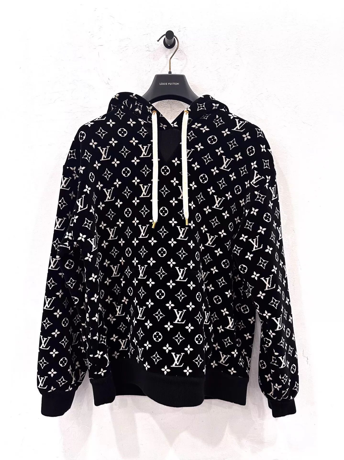 Louis Vuitton LV White Monogram All Over Black Hoodie Women S 99 New Size US S / EU 44-46 / 1 - 1 Thumbnail