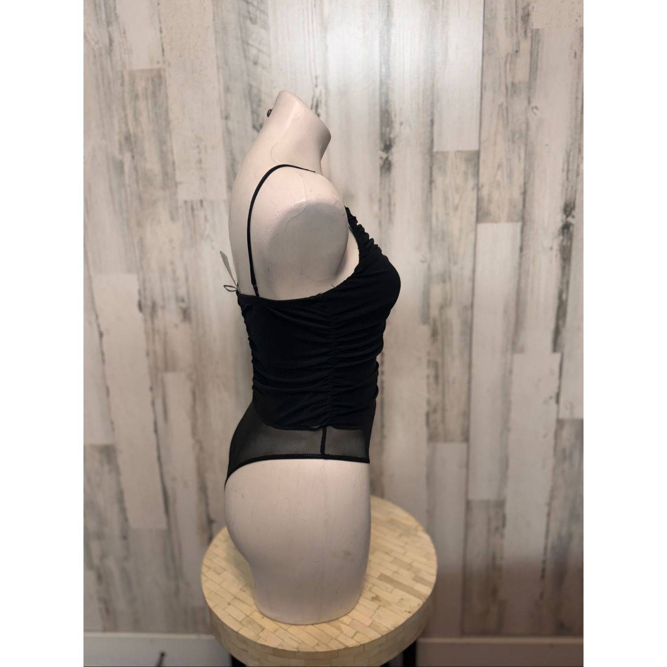 Other Windsor Black Lace Up Bodysuit Women’s M – Sheer Mesh Back, Size M / US 6-8 / IT 42-44 - 7 Thumbnail