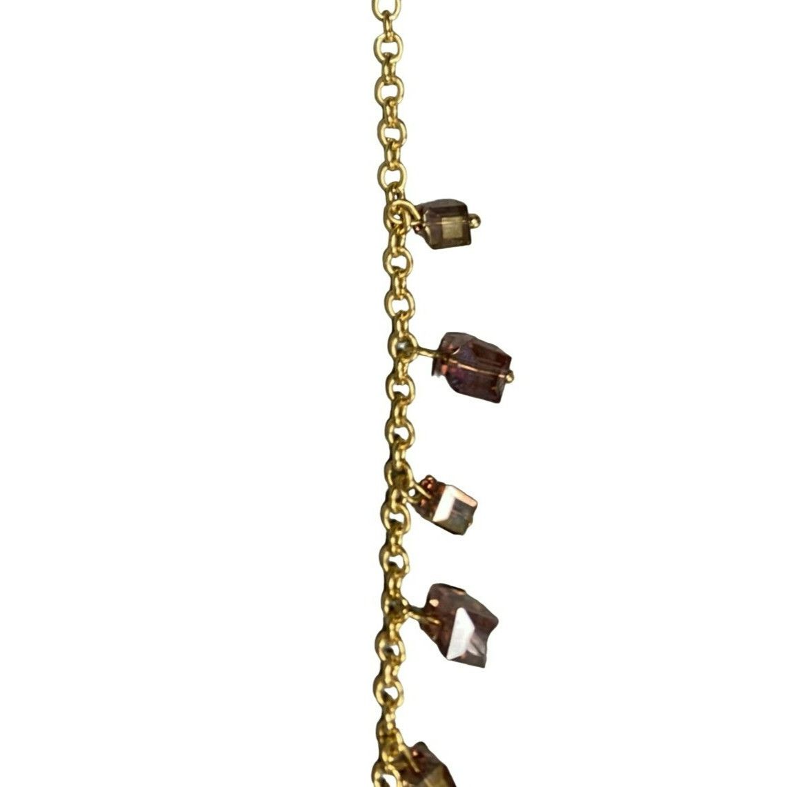 Other Long Gold-Tone Chain Necklace With Purple Crystal Beads & Ad Size ONE SIZE - 5 Thumbnail