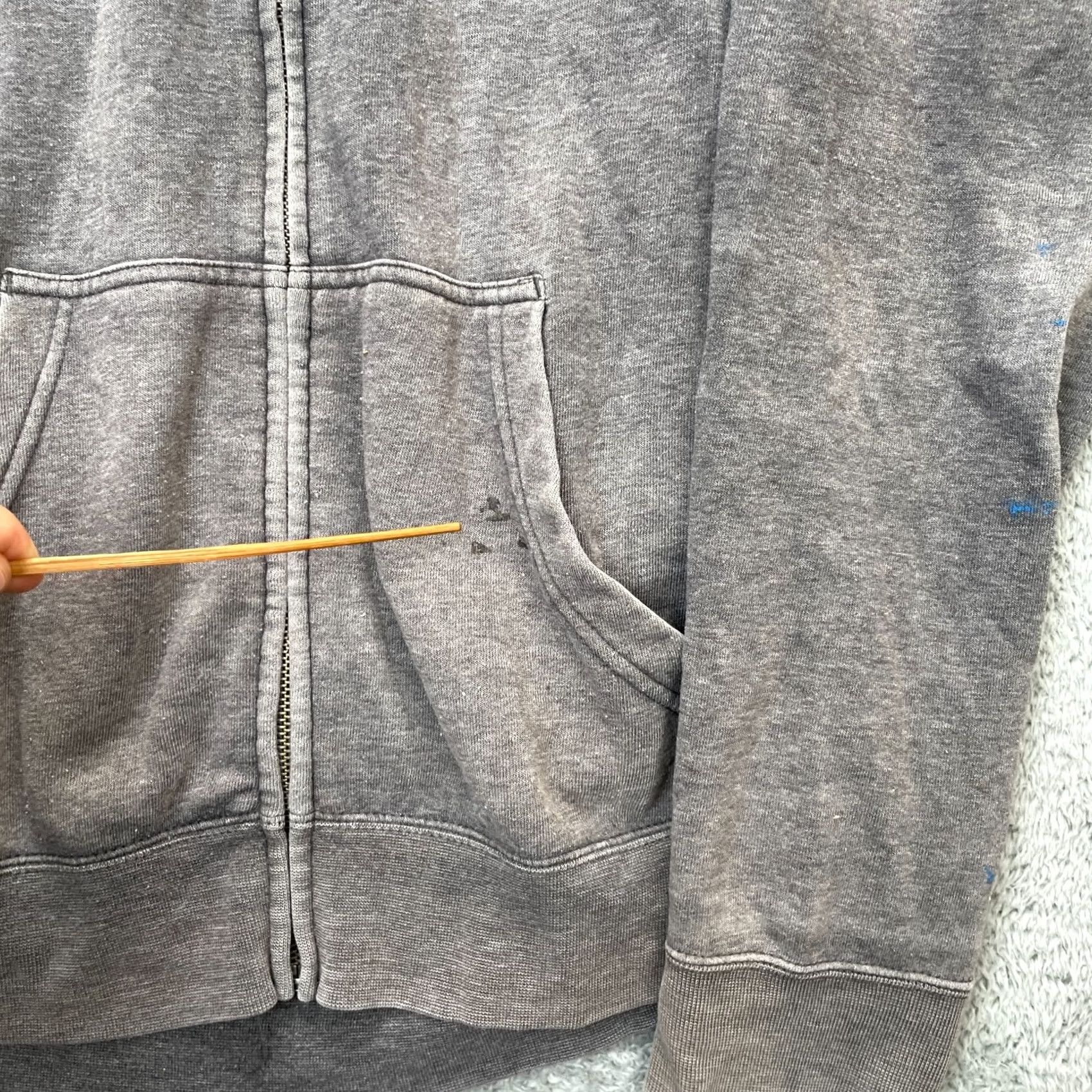 Neighborhood Oaklandish Hoodie Mens M Gray Full Zip Fleece Graphic Print Logo Pockets Neighbourhood Quality Goods Size US M / EU 48-50 / 2 - 3 Thumbnail