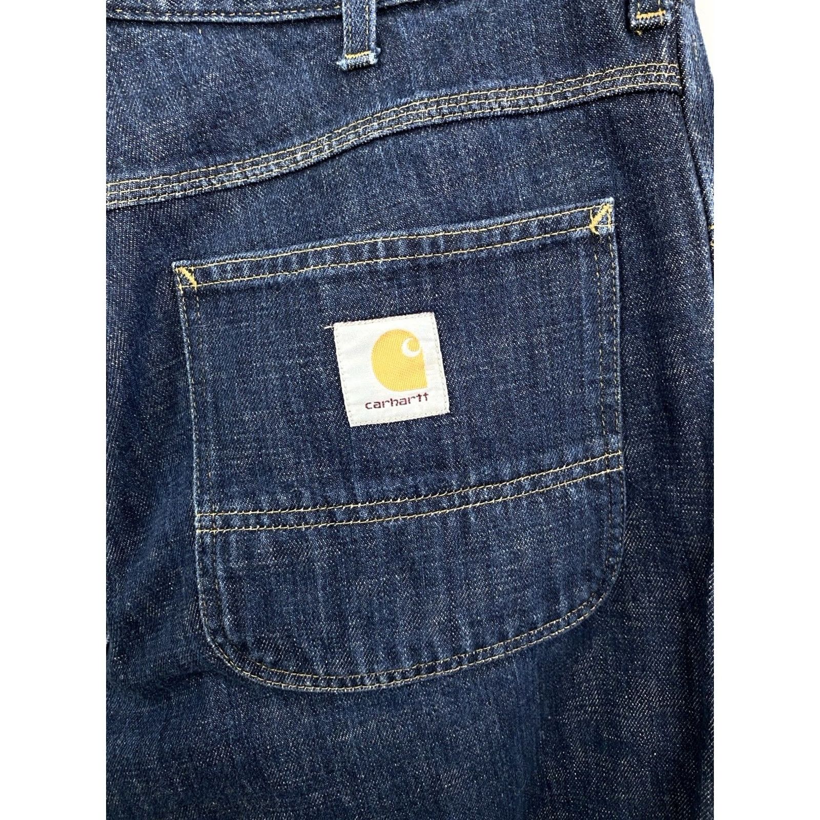 Carhartt VINTAGE Carhartt Jeans 90s Blue 34/32 Men Jeans 90s Vintage Carhartt Work Jeans Mens Blue 90s Size US 34 / EU 50 - 4 Thumbnail
