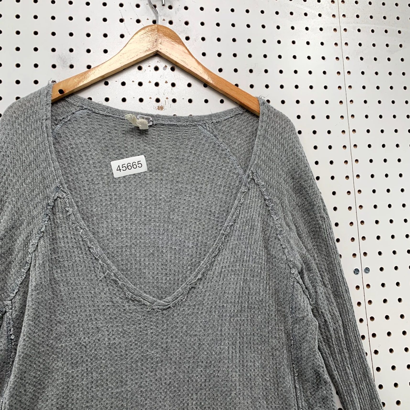 Vintage We the Free People Laguna Thermal Top Womens Large Waffle Knit Oversized Size L / US 10 / IT 46 - 4 Thumbnail