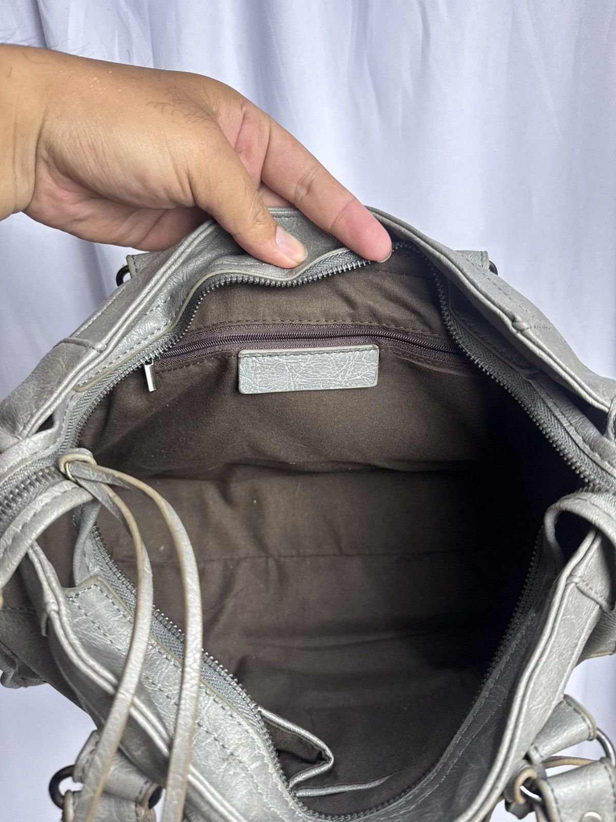 Vintage Leather Bags City Grey Size ONE SIZE - 9 Thumbnail