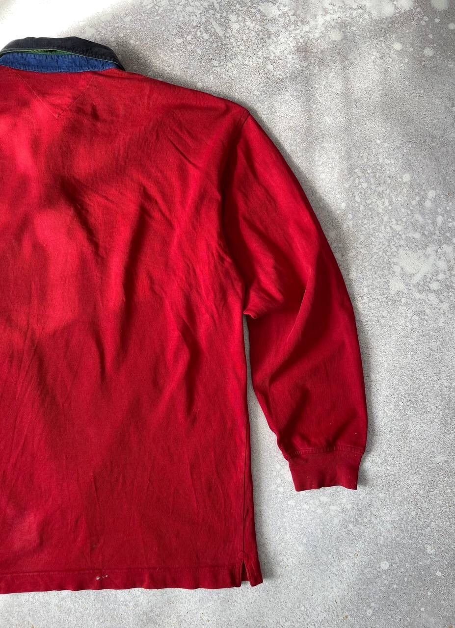 Tommy Hilfiger × Vintage Vintage Tommy Hilfiger Rugby Long Sleeve RRL Style Y2K Rare Size US L / EU 52-54 / 3 - 6 Thumbnail