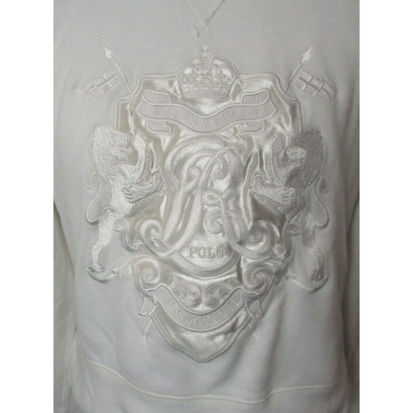 Polo Ralph Lauren Polo Ralph Lauren Sweatshirt Womens XS Ivory White Crest Logo Vintage Limited Edition Size XS / US 0-2 / IT 36-38 - 4 Thumbnail