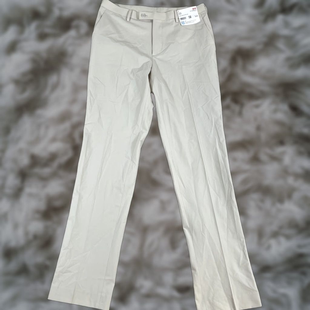 UNIQLO Pants Mens 32x34 Beige AirSense Ultra Light Stretch Tapered Slim Casual Business Wear Pockets 34 in Inseam