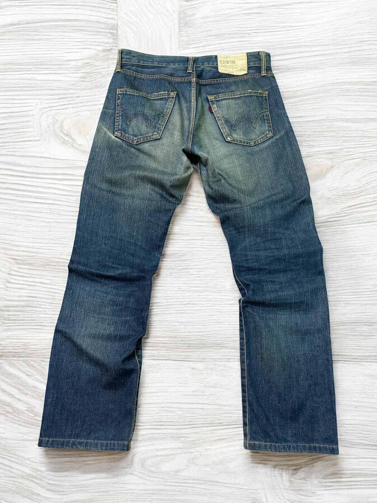 Edwin Vintage Distressed Edwin Muddy Dirty Blue Wash Jeans Size US 31 - 2 Thumbnail