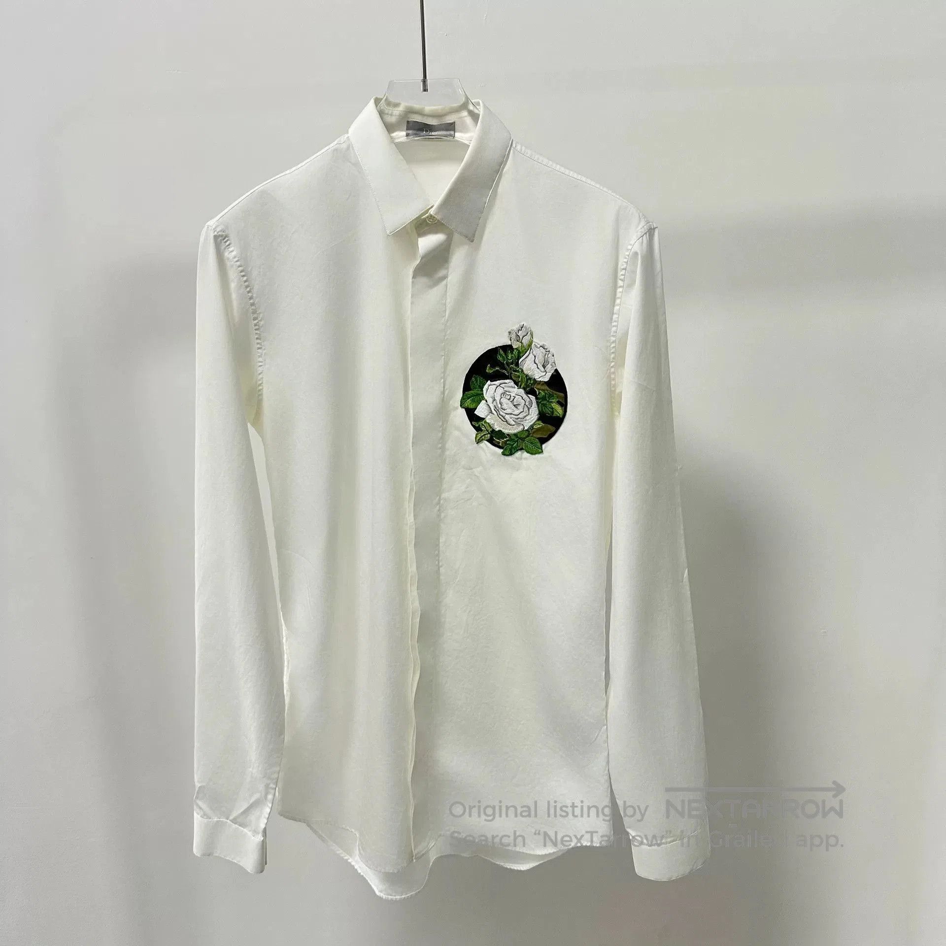 Dior Dior White Camellia Embroidery Shirt. Size M / US 6-8 / IT 42-44 - 1 Thumbnail