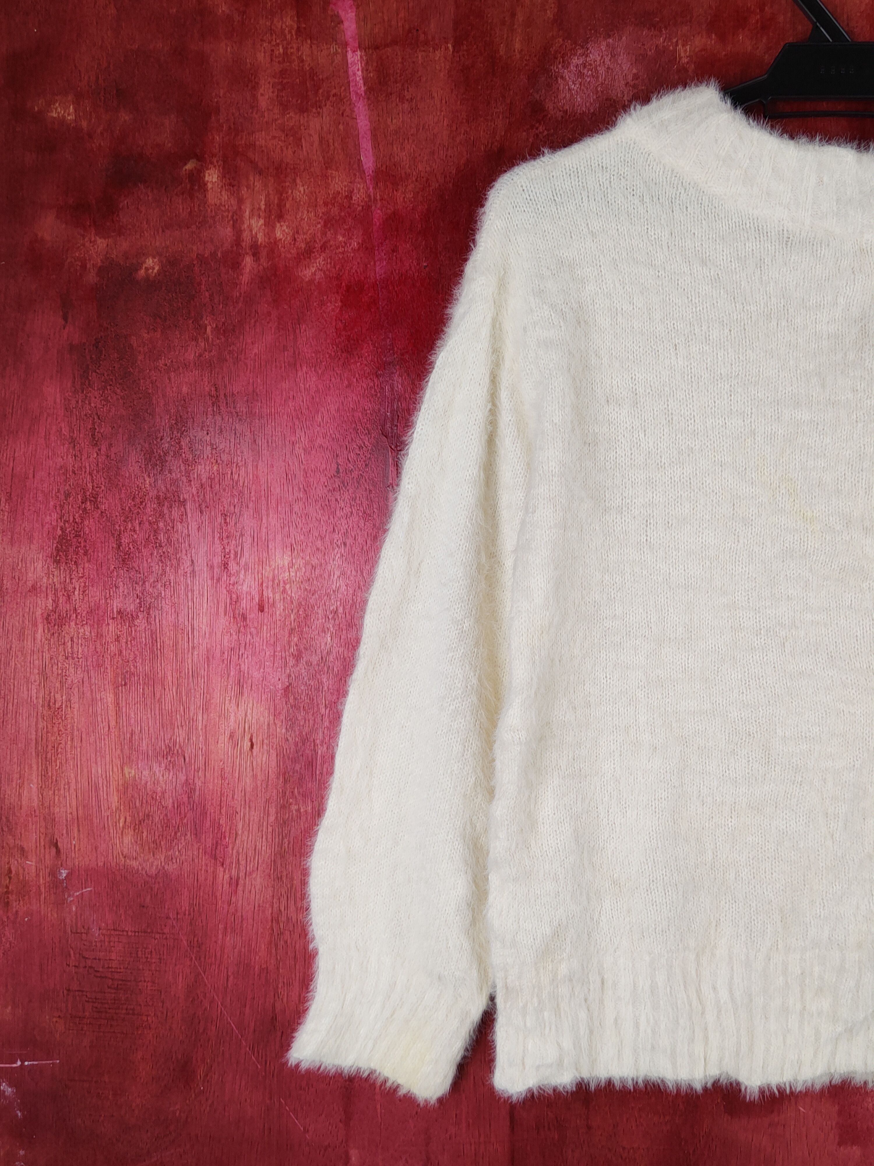 Aran Isles Knitwear Earth Music& Ecology Ivory Fur Mohair Knitwear #S1938 Size M / US 6-8 / IT 42-44 - 8 Thumbnail
