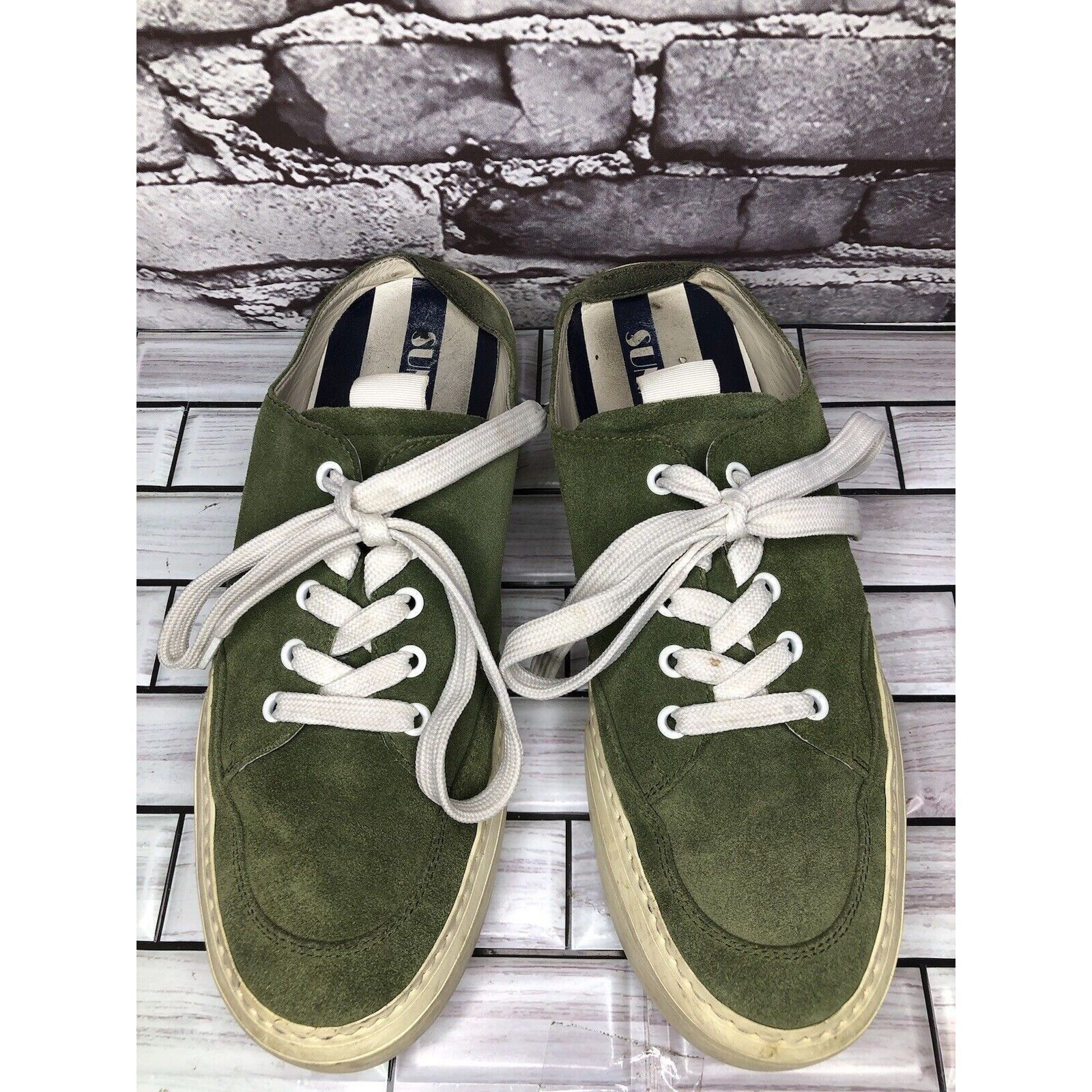 Sunnei Sunnei Green Suede Leather Slip On Lace Up Comfort Shoes Wom Size US 11 / IT 41 - 2 Thumbnail