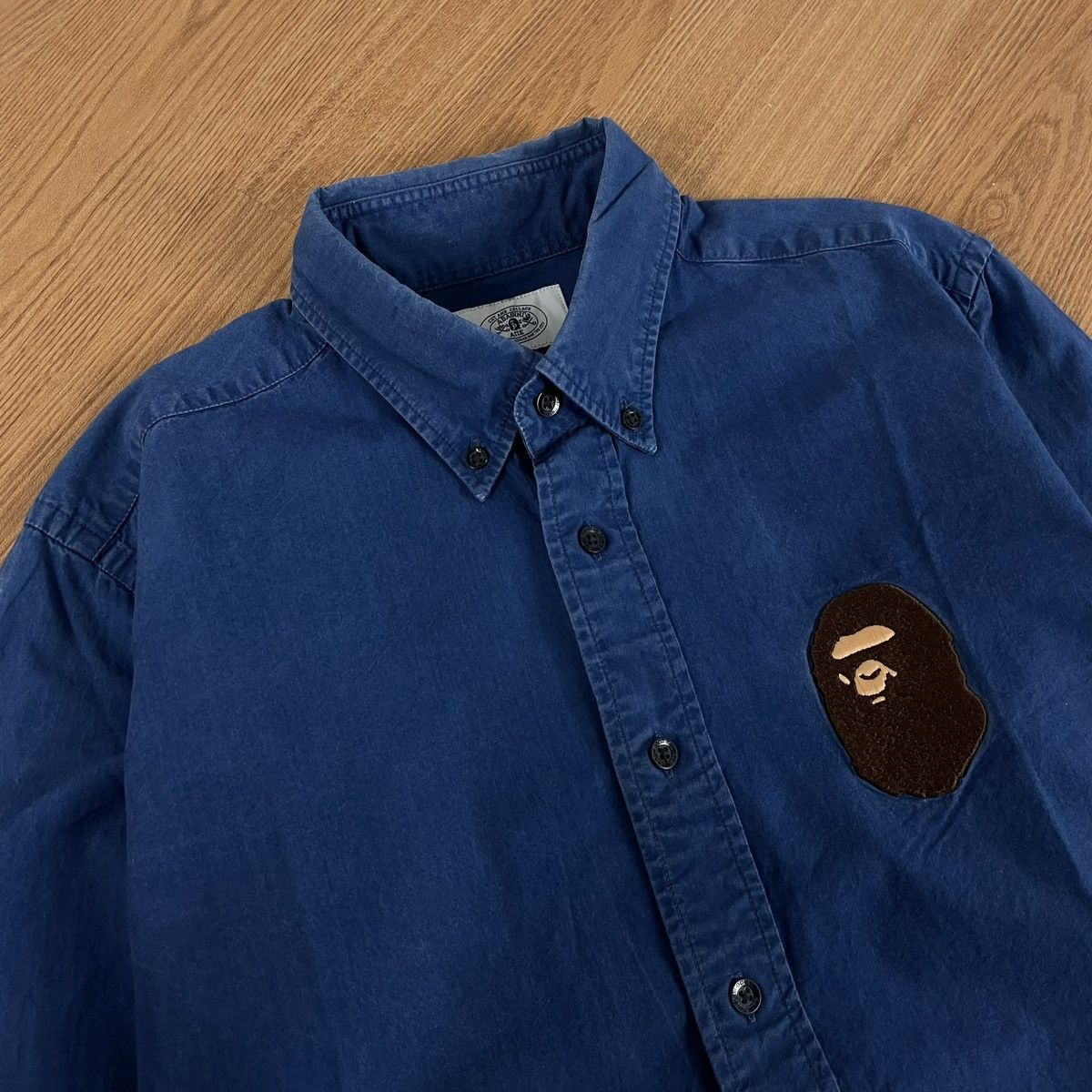 Bape A bathing Ape Button Down Indigo Shirt Size US M / EU 48-50 / 2 - 5 Thumbnail