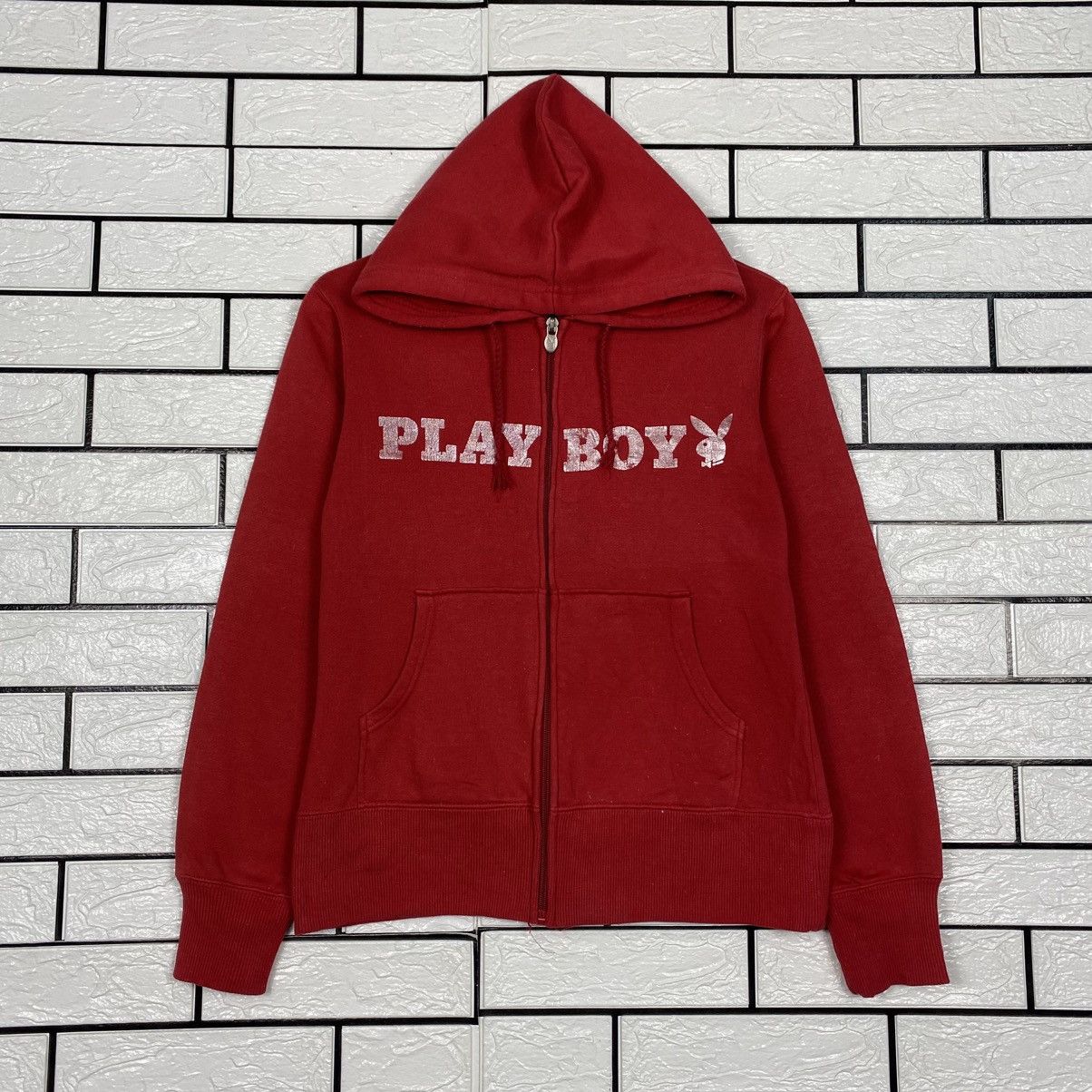 Japanese Brand Vintage Zipper Hoodie Playboy Big Logo Size US L / EU 52-54 / 3 - 2 Thumbnail