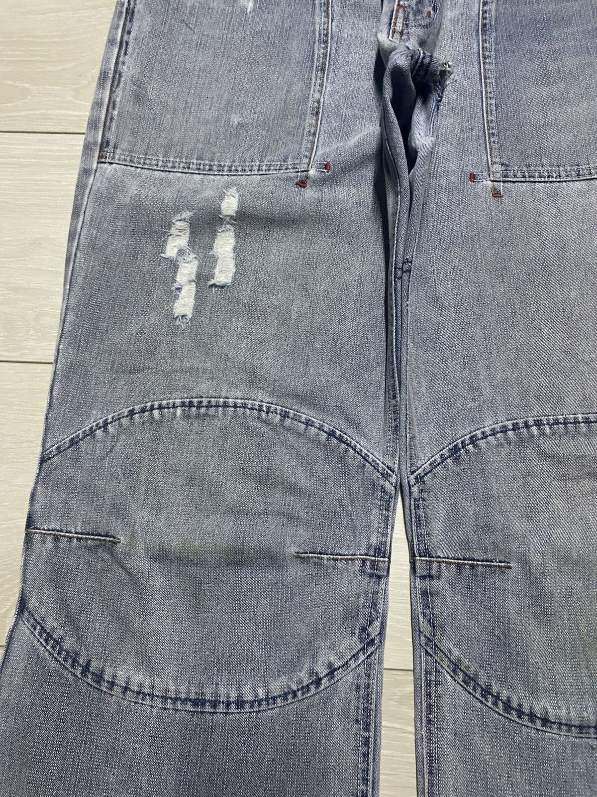 Japanese Brand Vintage KissMark Japan Double Knee StoneWash Baggy Jeans Size US 35 - 7 Thumbnail