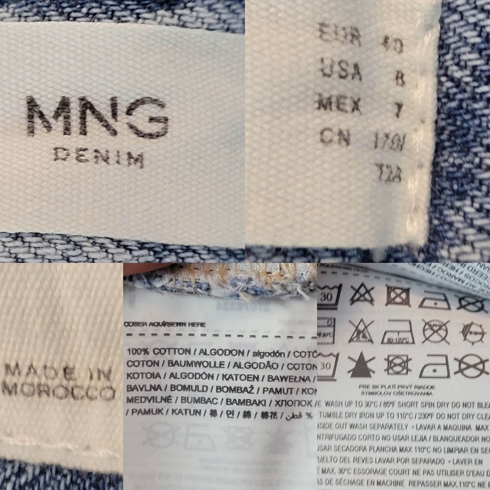 Designer MNG Denim Womens Floral Embroidered Wide-Leg Jeans EUR 40 US Size 30" / US 8 / IT 44 - 3 Thumbnail