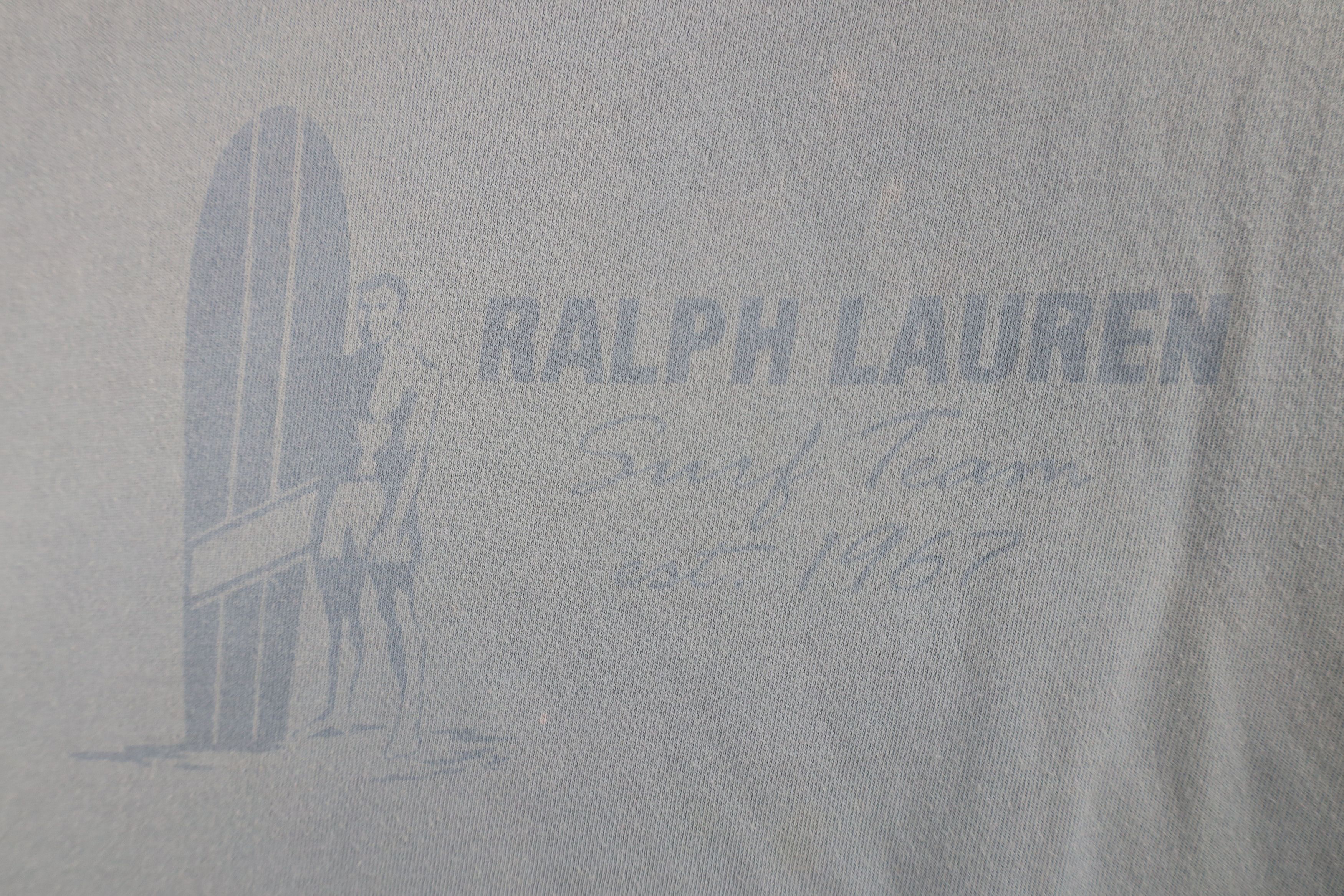 Ralph Lauren Vintage 90s Ralph Lauren Surf Surfing T-Shirt Steel Blue Size US M / EU 48-50 / 2 - 4 Thumbnail
