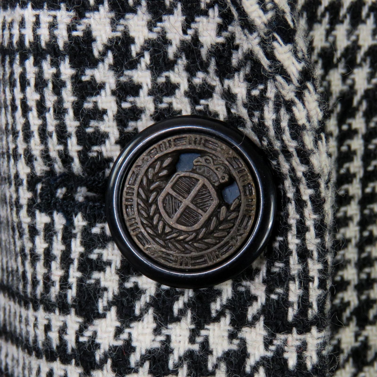 Vintage 90s Vintage Black & White Houndstooth Wool Blazer Jacket 10 Size L / US 10 / IT 46 - 3 Thumbnail