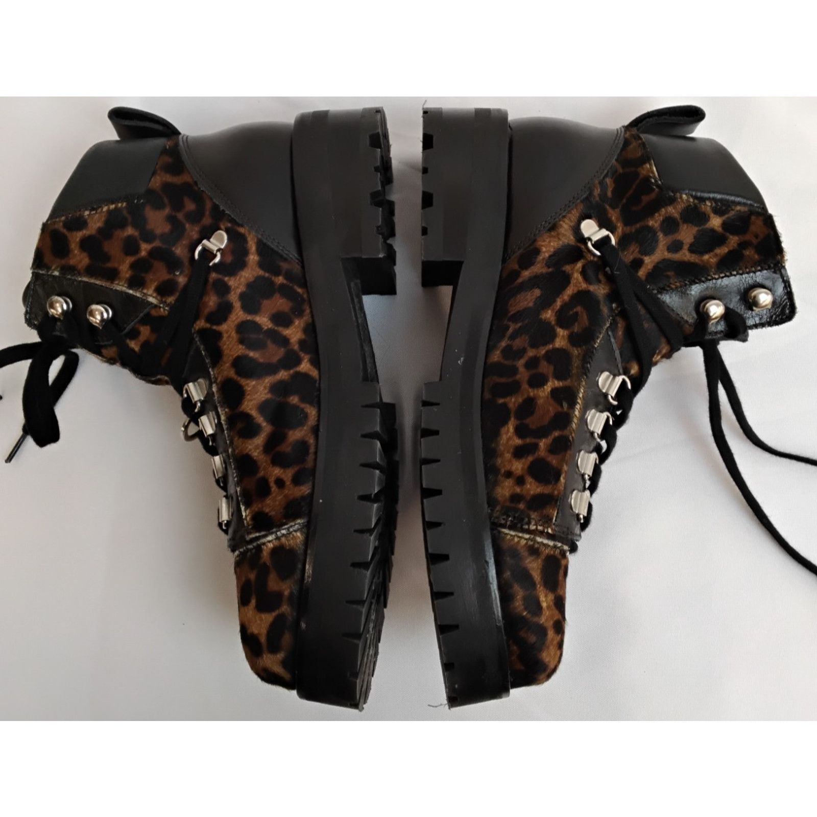 Allsaints All Saints Lia Leopard Combat Boots Women's 37 Calf Hair Size US 6.5 / IT 36.5 - 7 Thumbnail