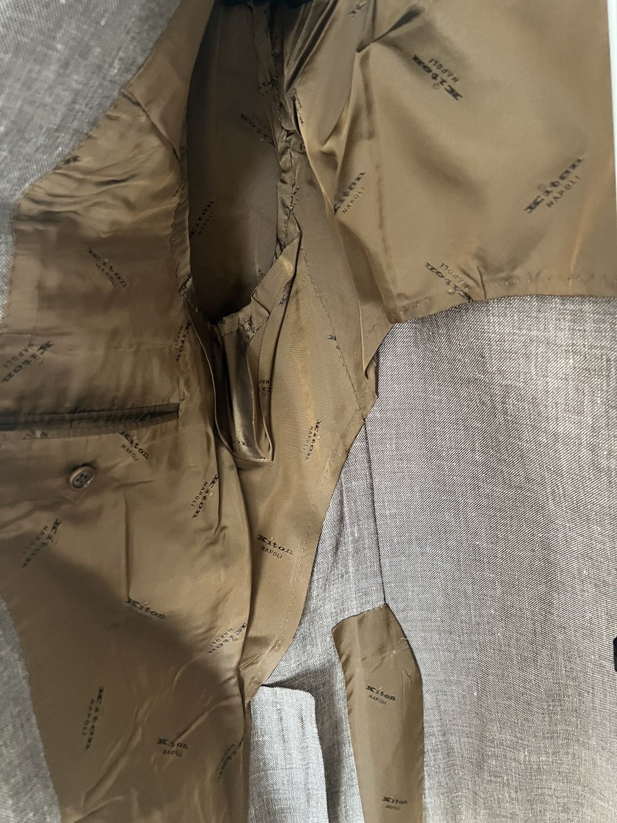Barneys New York × Kiton Kiton Men’s Size 42R / 52R Tan Cashmere, Linen, Silk Blazer Size 42R - 7 Thumbnail