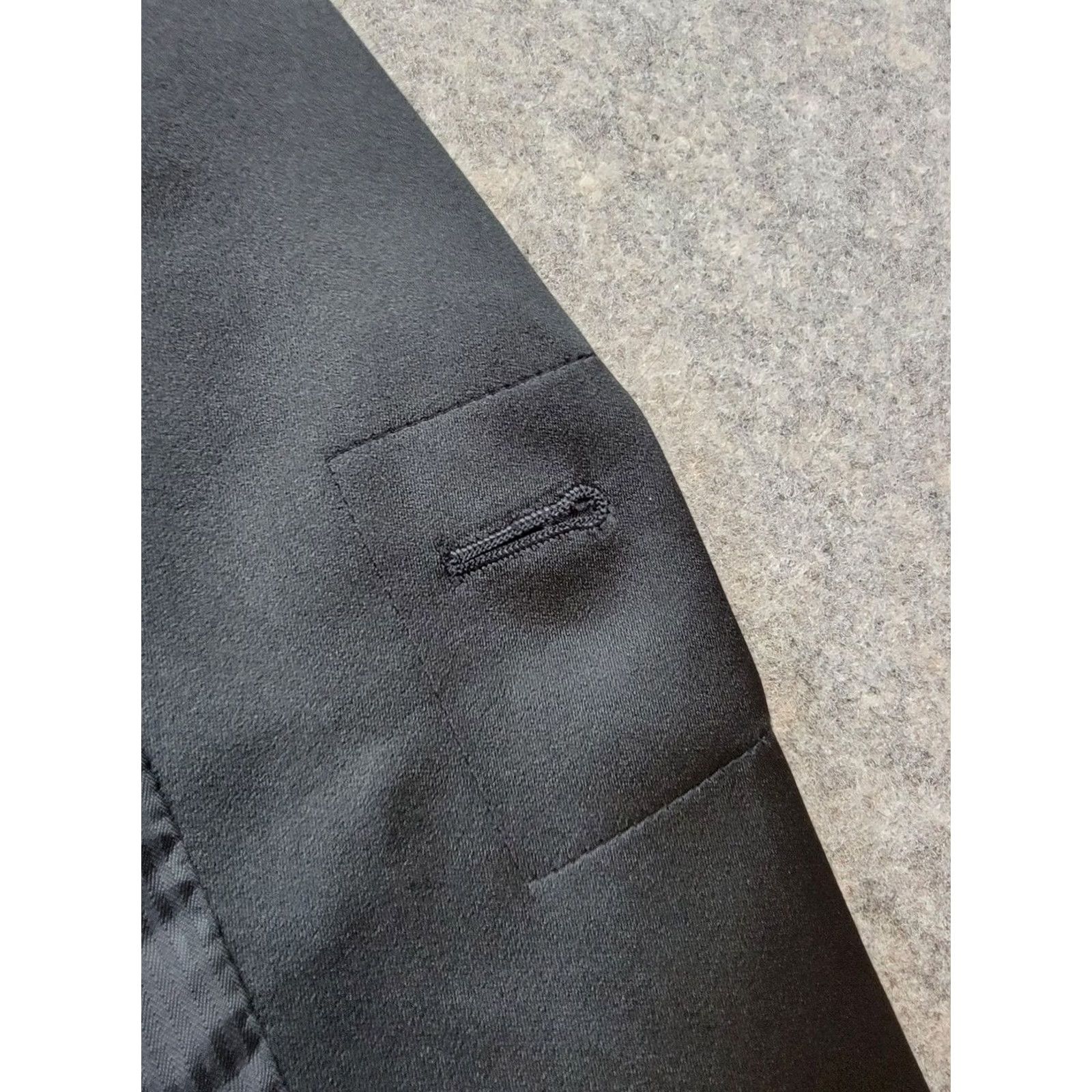 Lubiam Lubiam Loro Piana Tuxedo Jacket Coat Blazer Black Mens 42R 1-Button Notch Lapel Classic Designer Suit Jacket Size 42R - 6 Thumbnail
