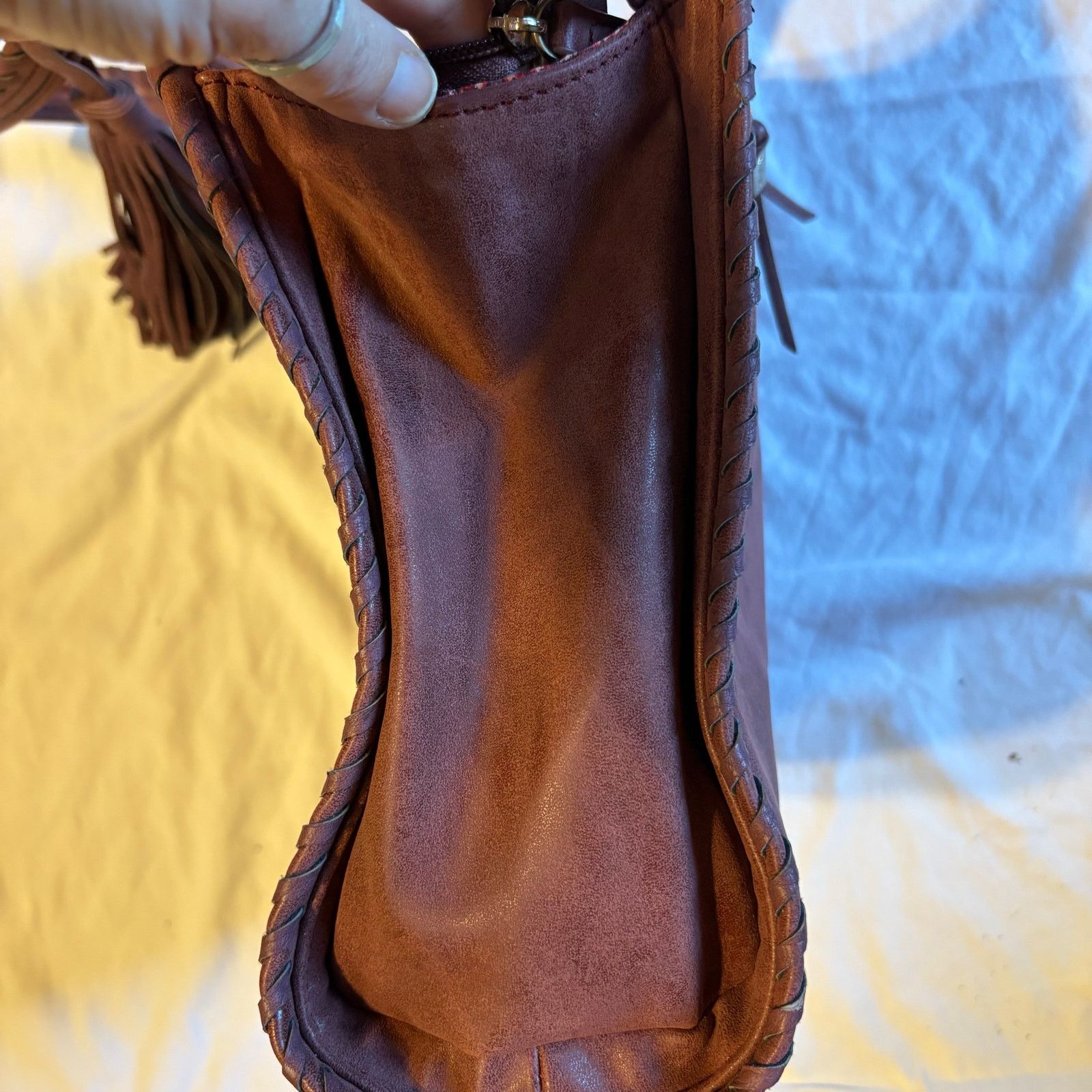 Steve Madden Steven by Steve Madden Genuine Leather Boho Tote Handbag Size ONE SIZE - 4 Thumbnail