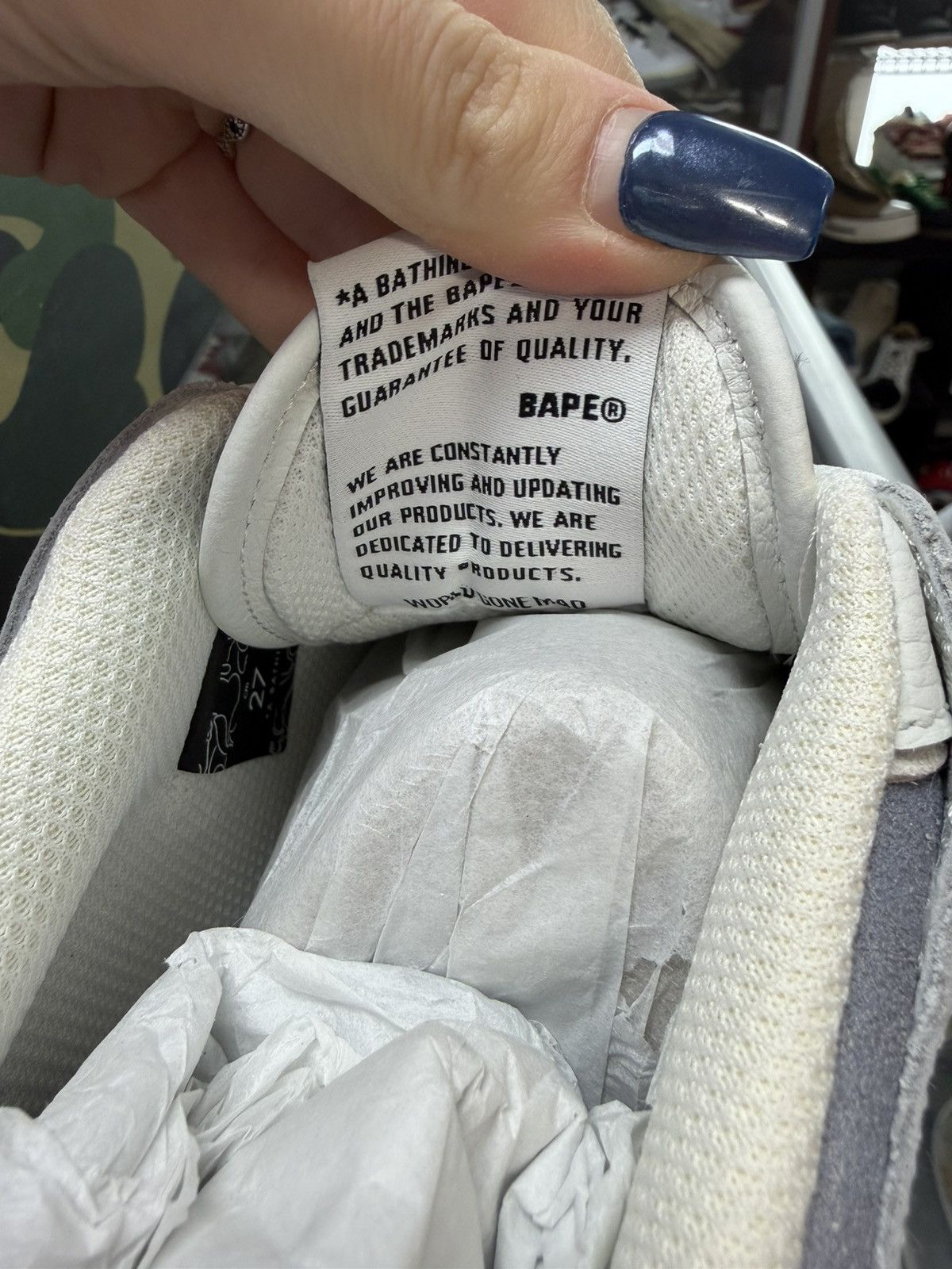 Bape Bape Skatestas (Grey/White) Size US 9 / EU 42 - 6 Thumbnail
