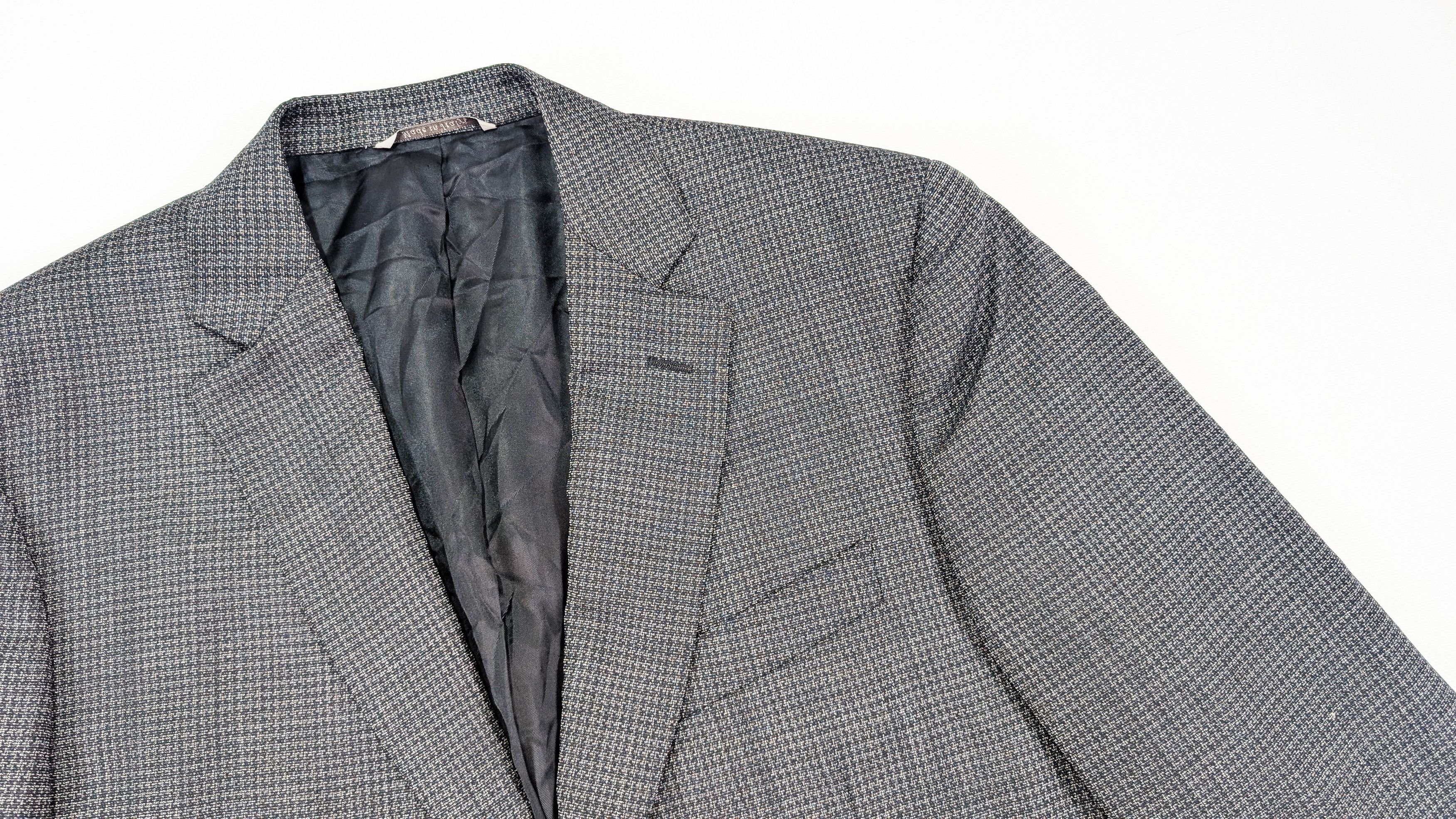 Canali Canali Houndstooth Gray Wool Suit Jacket Size 42R Size 42R - 3 Thumbnail