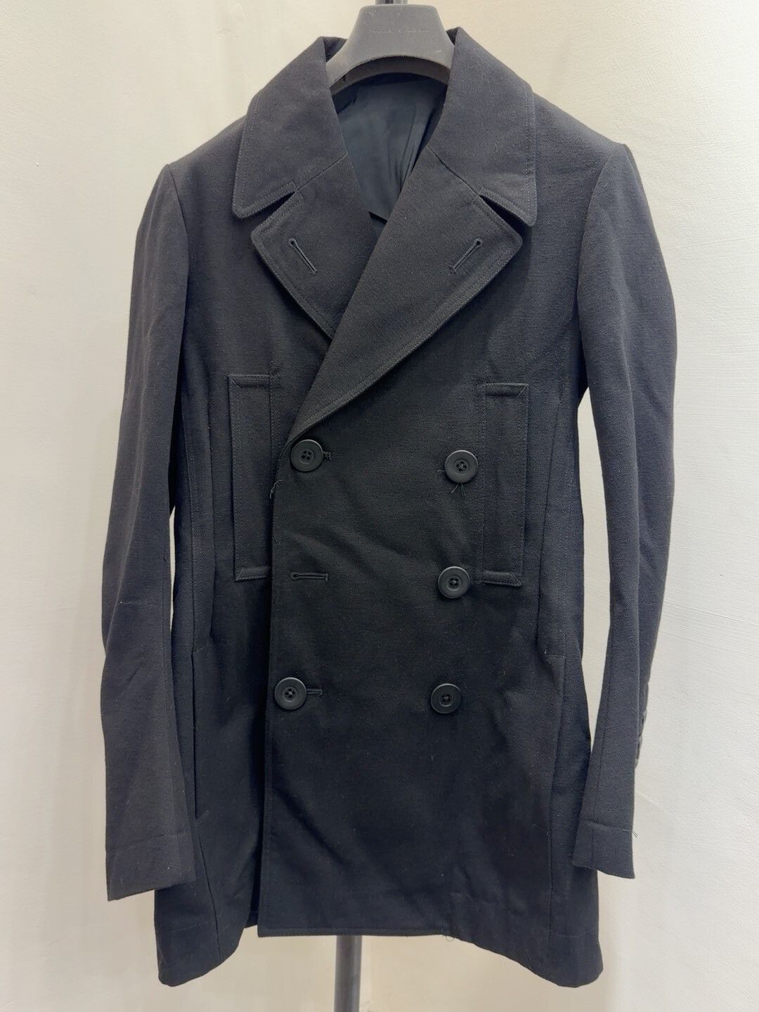 Rick Owens Rick Owens Black Wool Double-Breasted Coat Size US M / EU 48-50 / 2 - 1 Thumbnail