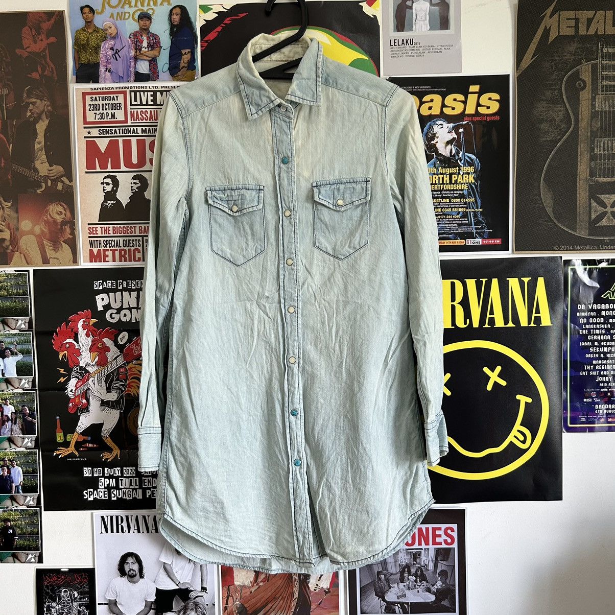 MOUSSY Vintage Revitalization by Moussy Snap Button Denim Shirt Size US S / EU 44-46 / 1 - 1 Thumbnail