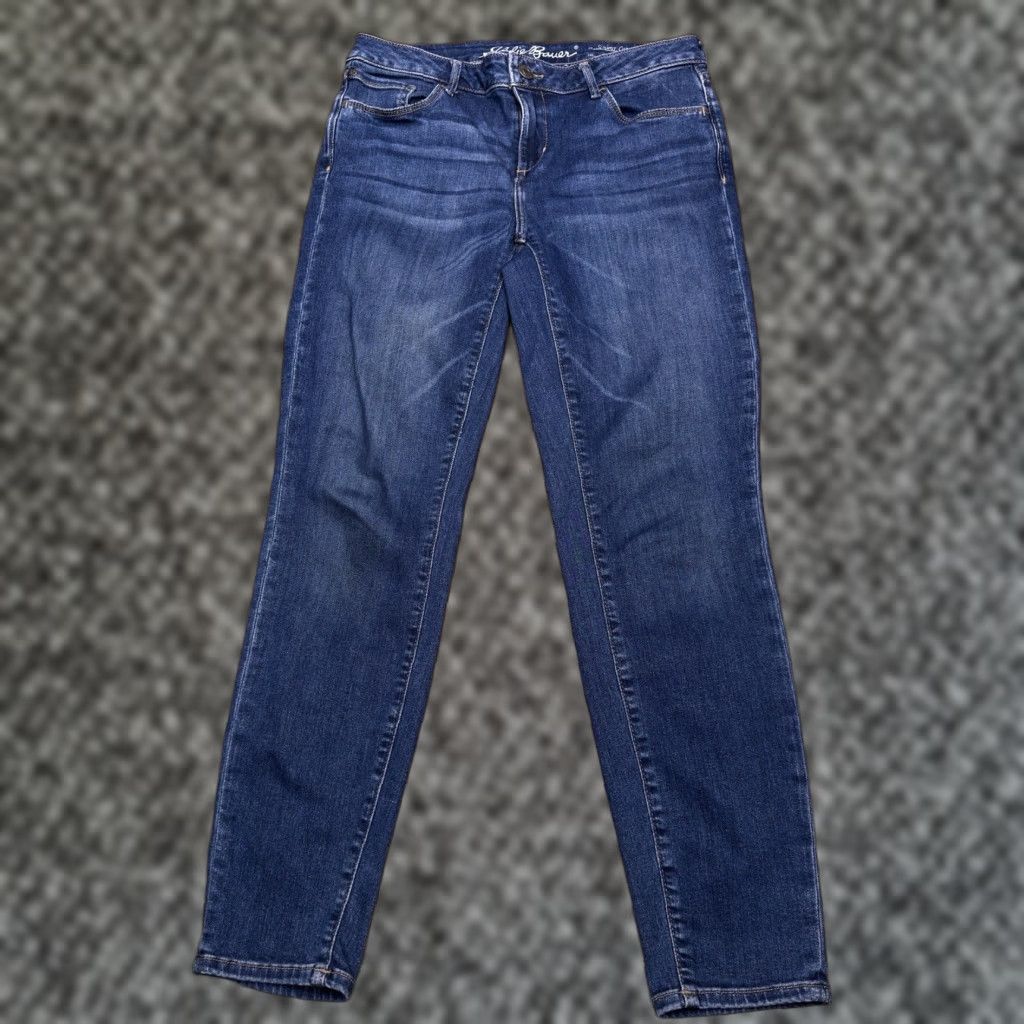 Eddie Bauer Eddie Bauer Skinny Jeans Womens 8 Mid Rise Stretch Jeans Blue Slim 5-Pocket Denim City Size 30" / US 8 / IT 44 - 1 Thumbnail