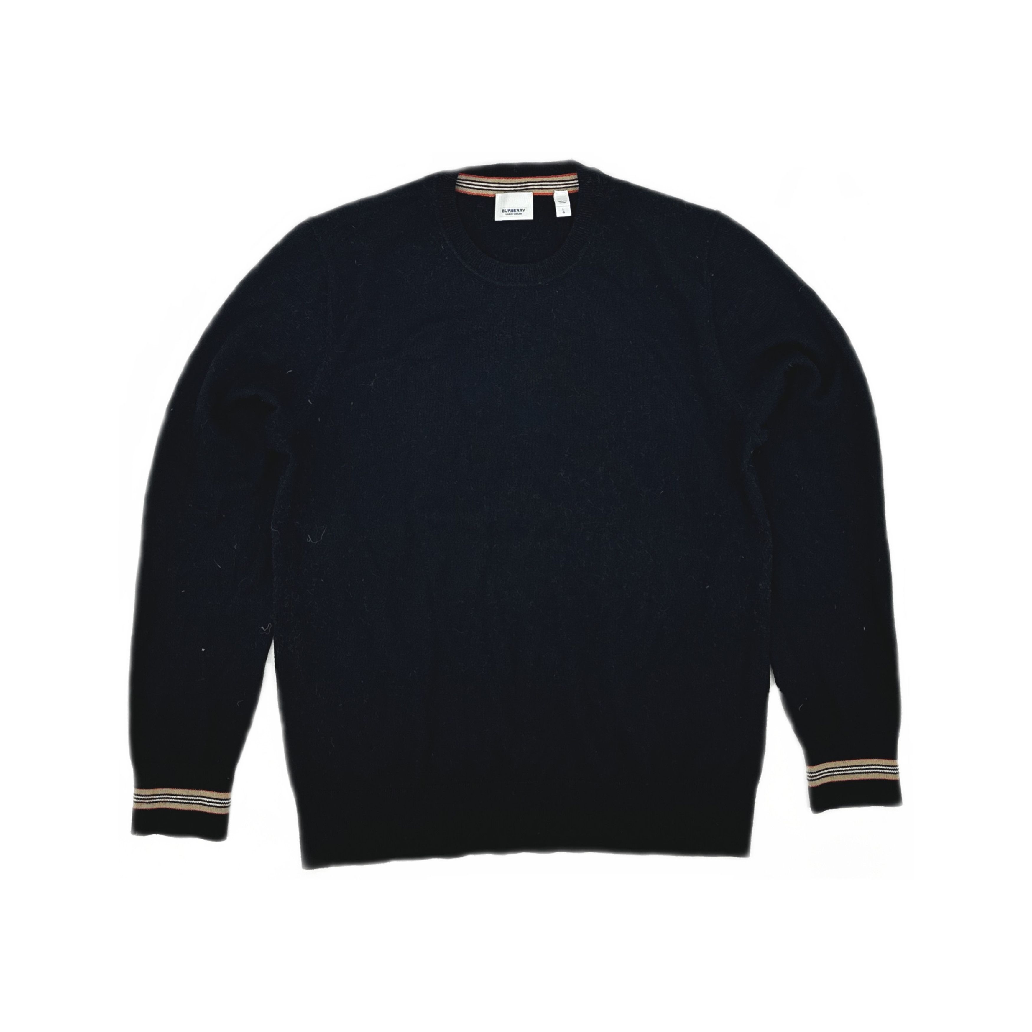 Burberry Burberry Iconic Stripe Trim Wool Sweater Size L Size US L / EU 52-54 / 3 - 1 Thumbnail
