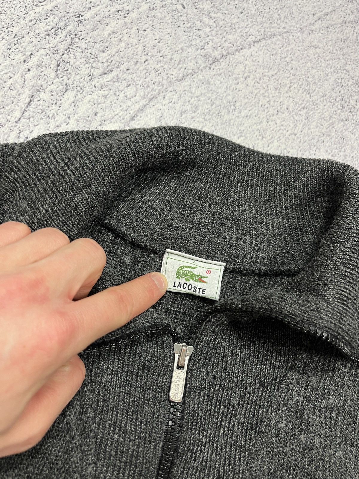 Lacoste × Vintage Vintage Rare Lacoste Made in France Wool Zip Sweater Y2K Size US L / EU 52-54 / 3 - 6 Thumbnail