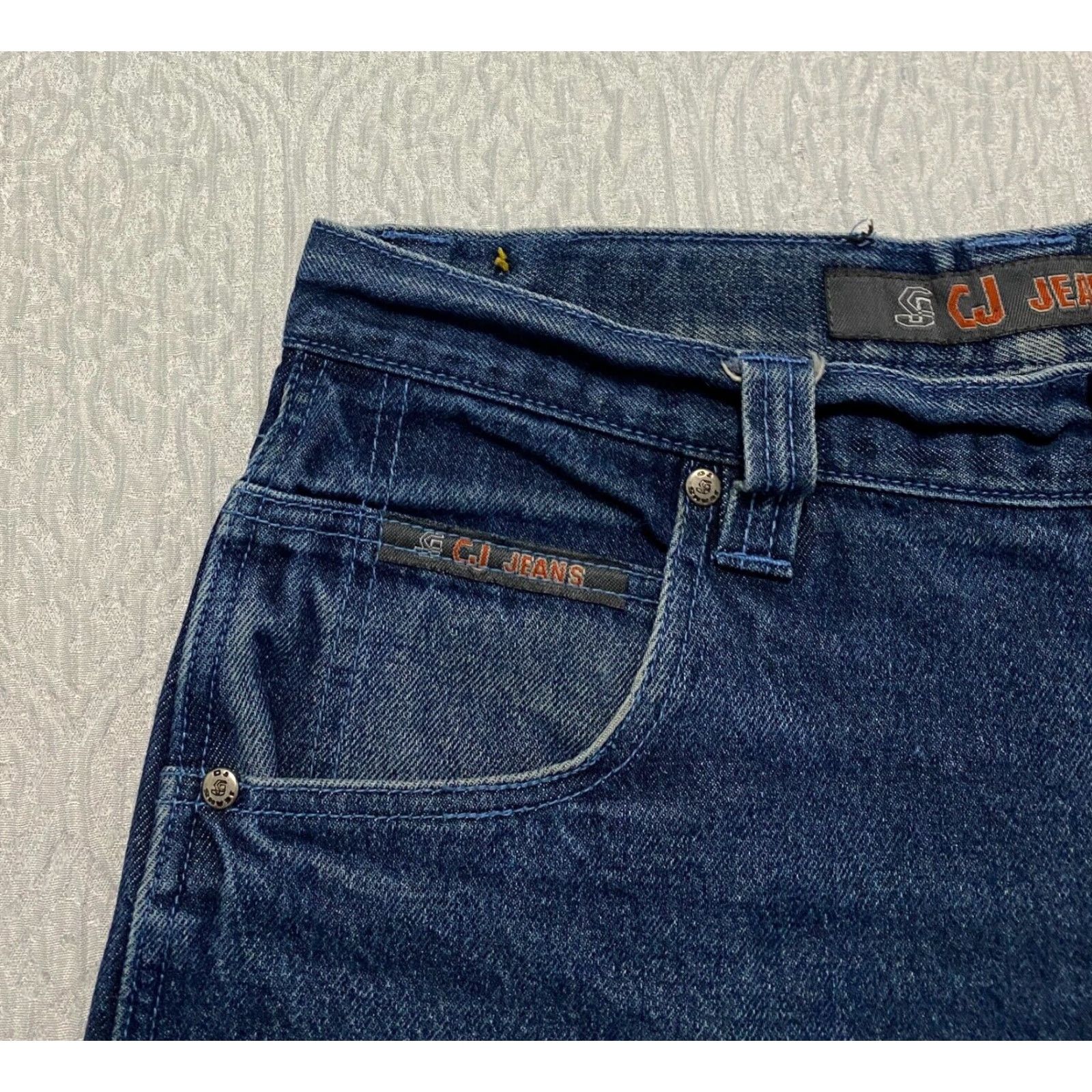 RMC Jeans VINTAGE CJ Jeans Mens Carpenter Jeans Loose Fit Wide-Leg 32x28 Blue 5-Pocket denim Baggy Mid Rise Relaxed Regular Size 32 Mens Shoes? Size US 32 / EU 48 - 4 Thumbnail