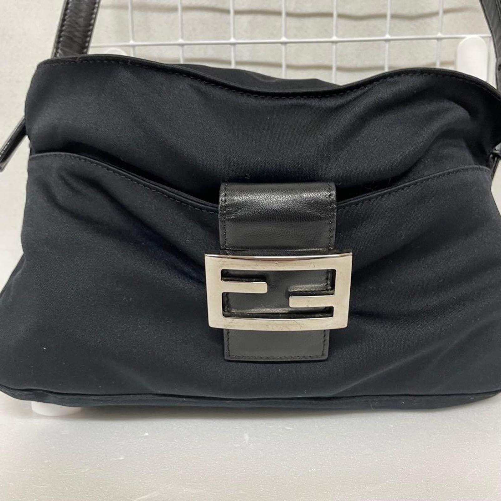 Fendi Fendi - Black Nylon Baguette Shoulder Bag Size ONE SIZE - 3 Thumbnail