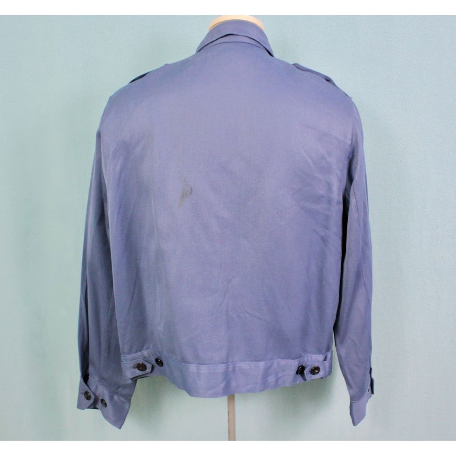 Vintage Topp Master Work Jacket Shirt 1960s VTG Blue Rayon Blend 60s Size US XS / EU 42 / 0 - 2 Thumbnail