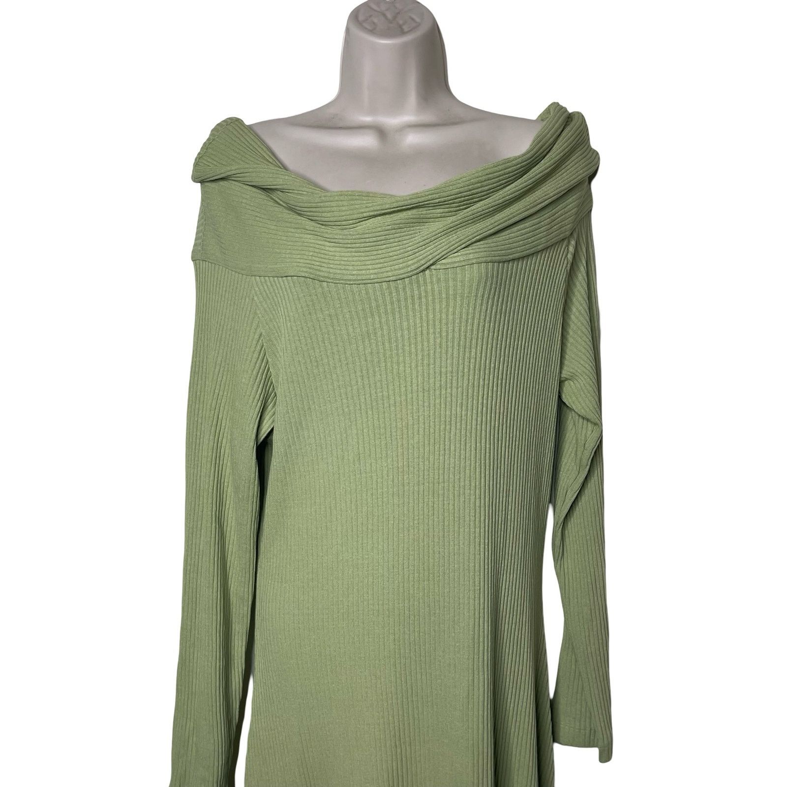 Mara Hoffman NWOT MARA HOFFMAN Light Green Stretchy Ribbed Emery Dress L Size L / US 10 / IT 46 - 6 Thumbnail