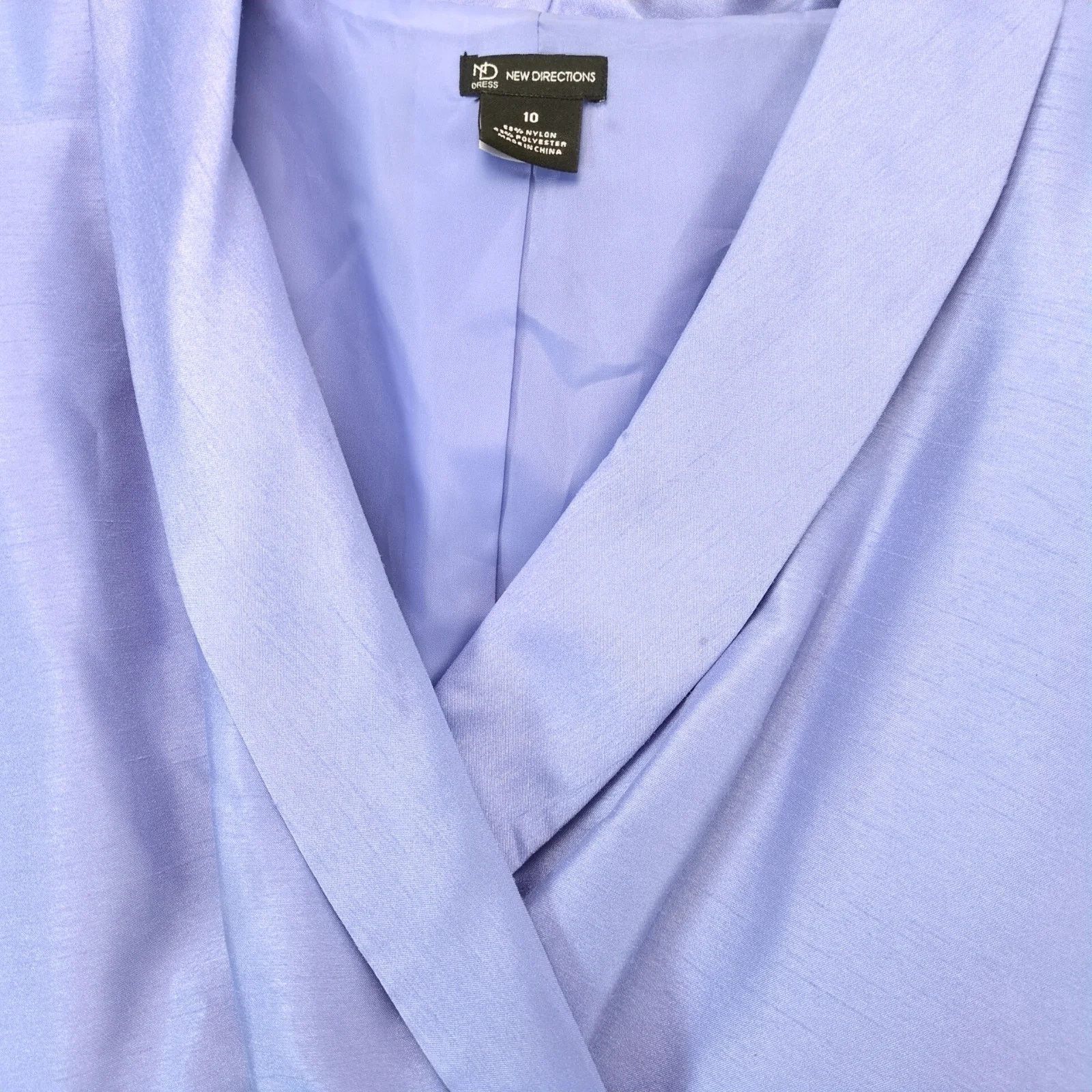 Other New Directions Lavender Fit & Flare Wrap Dress Sz10 Textured Size L / US 10 / IT 46 - 3 Thumbnail