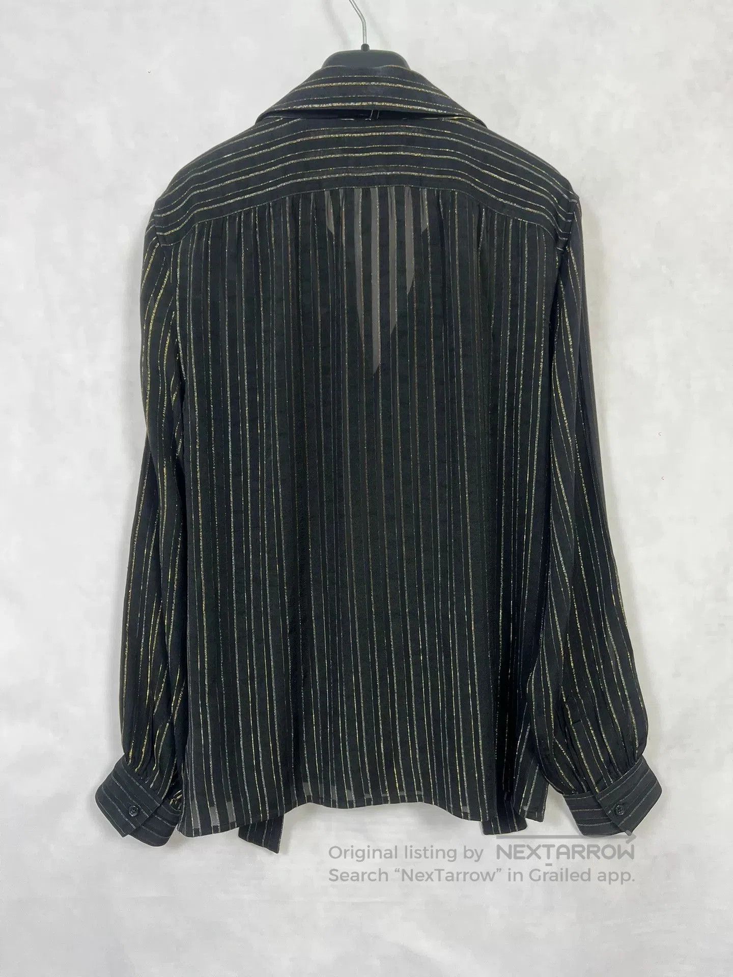 Saint Laurent Paris Saint Laurent Black Gold Stripe Shirt. Size US S / EU 44-46 / 1 - 3 Thumbnail