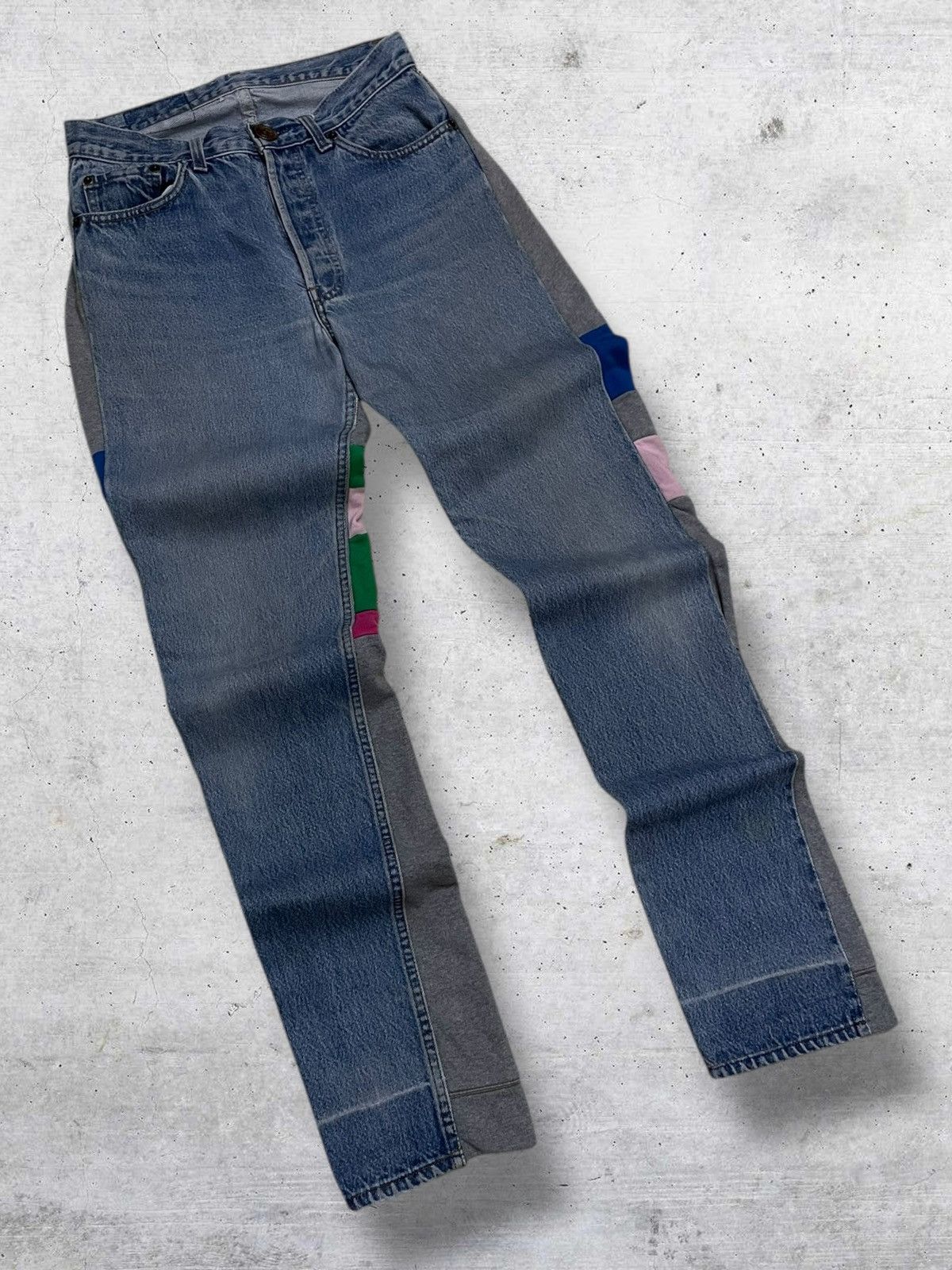 Japanese Brand H&+KB VINTAGE 1990S JAPAN DESIGNER DENIM REBUILD SWEATPANT Size US 28 / EU 44 - 2 Thumbnail