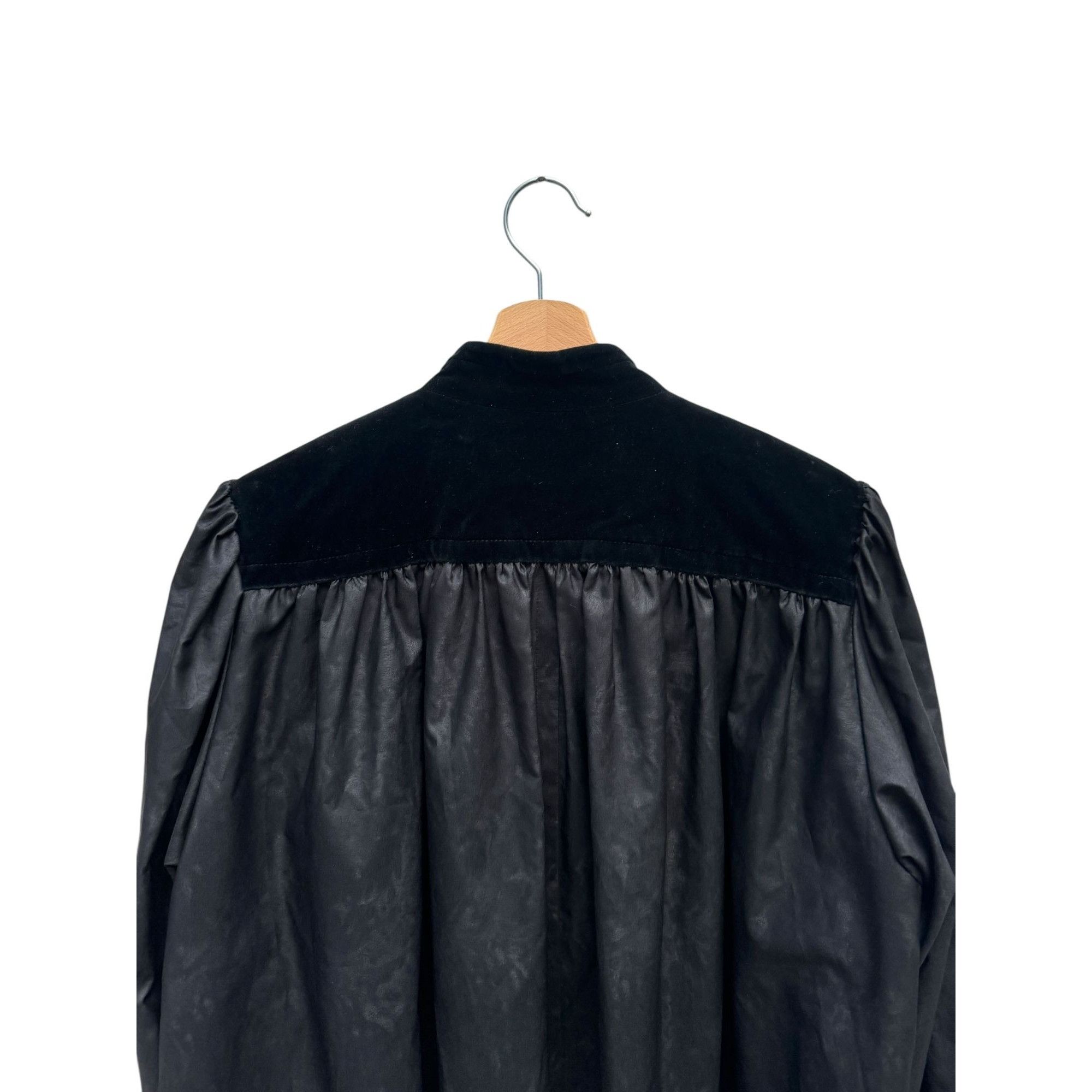 Yves Saint Laurent Vintage Black Velvet & Silk Coat Size M / US 6-8 / IT 42-44 - 6 Thumbnail