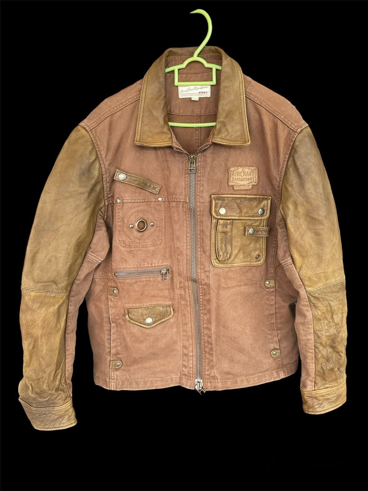 Avirex × Vintage AVIREX AIRCRAFT BONDAGE DESIGN PATCH POCKET LEATHER SLEEVE Size US L / EU 52-54 / 3 - 2 Thumbnail