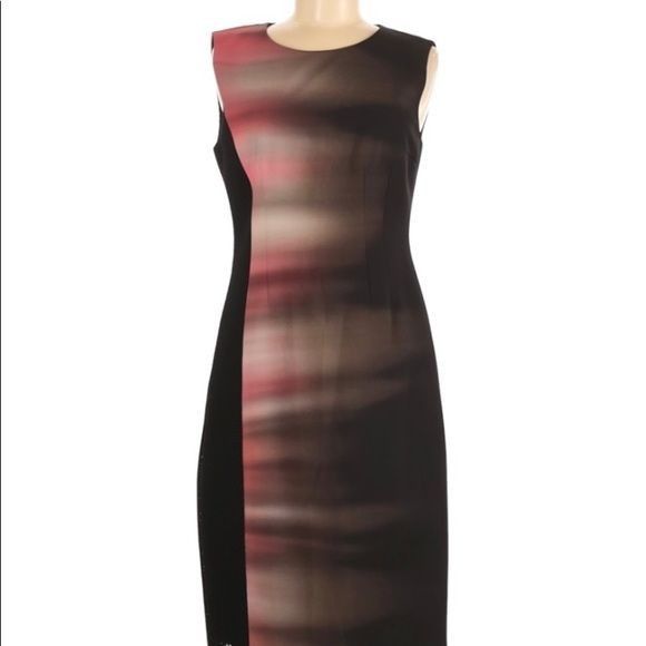 Elie Tahari ELIE TAHARI size 8 watercolor design midi dress in excellent Size M / US 6-8 / IT 42-44 - 1 Thumbnail