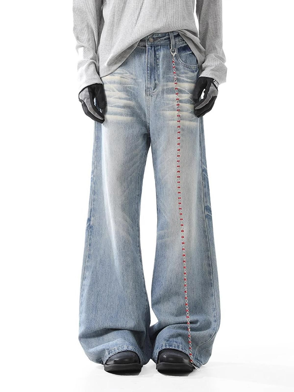 Japanese Brand Wide-Leg Oversized Denim Jeans Size US 32 / EU 48 - 3 Thumbnail