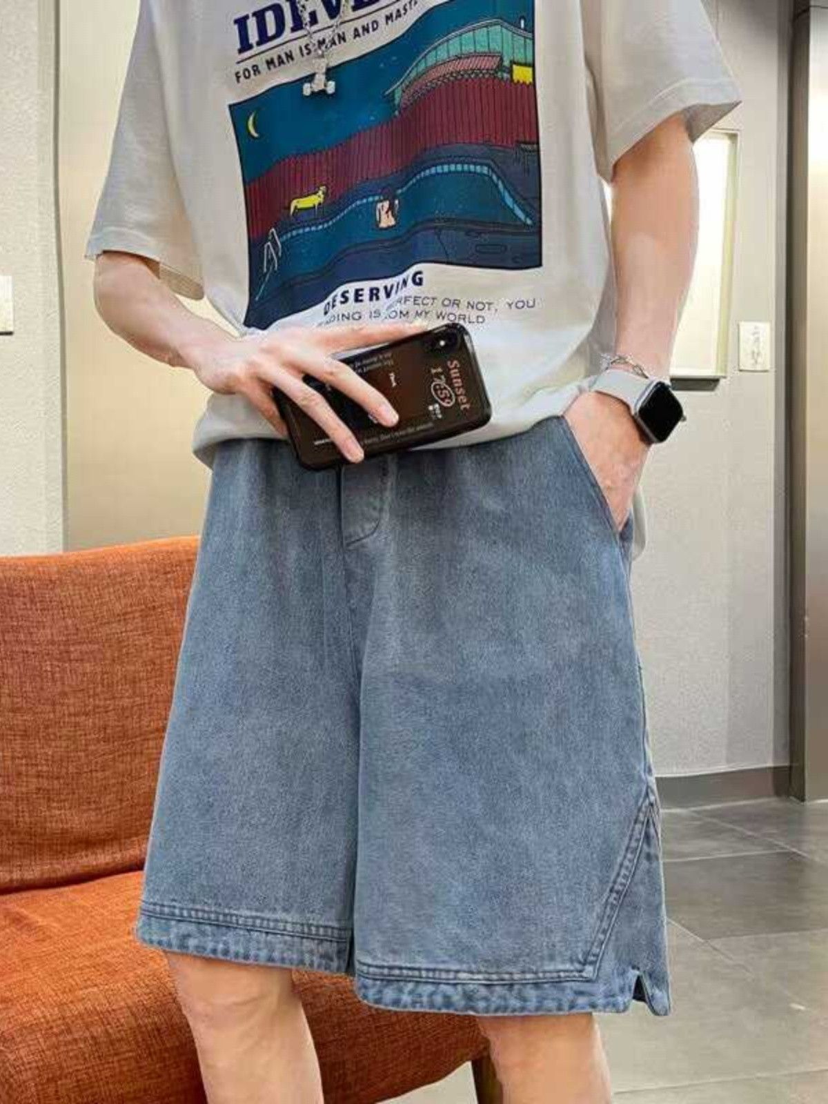 Japanese Brand × Jean Retro loose fitting casual denim shorts Size US 30 / EU 46 - 4 Thumbnail