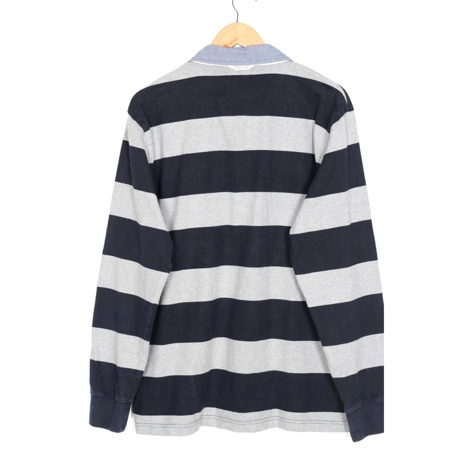 Gant GANT Polo Rugby Shirt Men 2XL Long Sleeve Striped VR3909 Polo Shirt Mens 2XL Striped Grey Blue Size US XXL / EU 58 / 5 - 4 Thumbnail