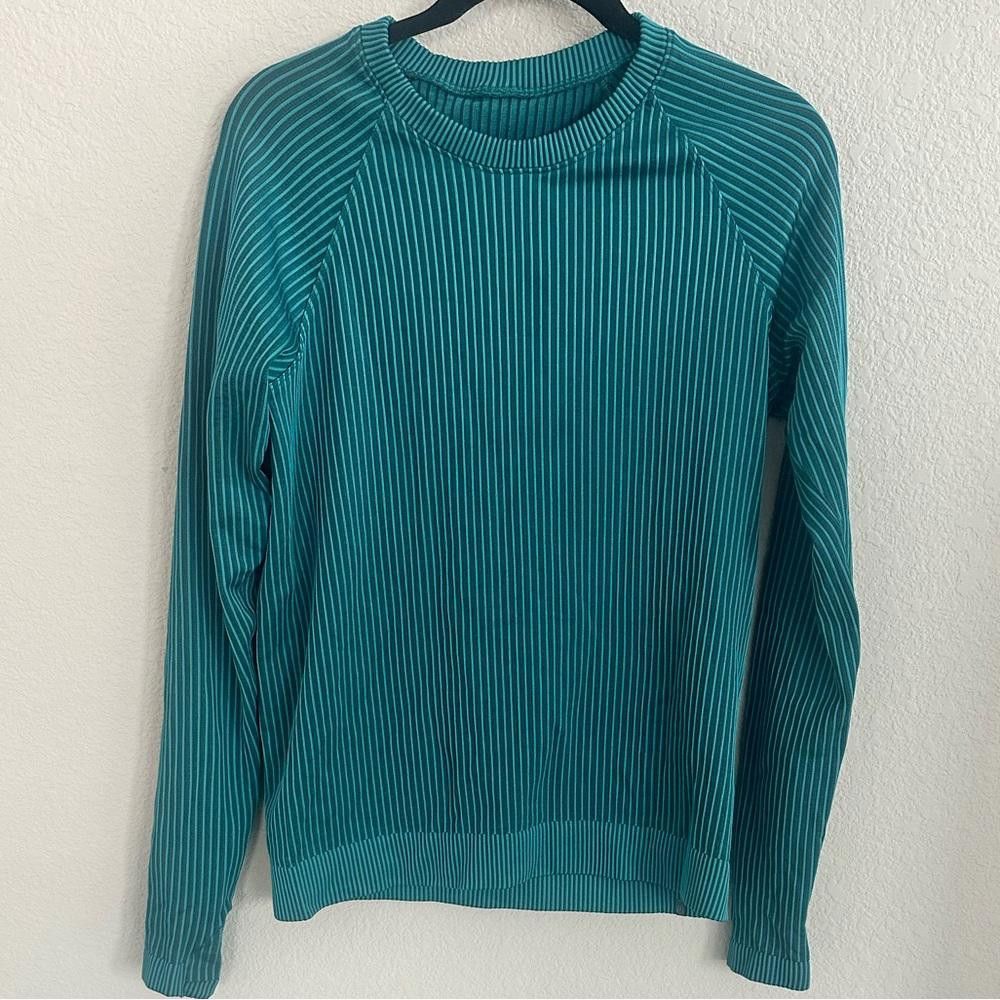 Lululemon Lululemon Rest Less Pullover Rib Green Jasper / Oceanic 10 Size L / US 10 / IT 46 - 3 Thumbnail