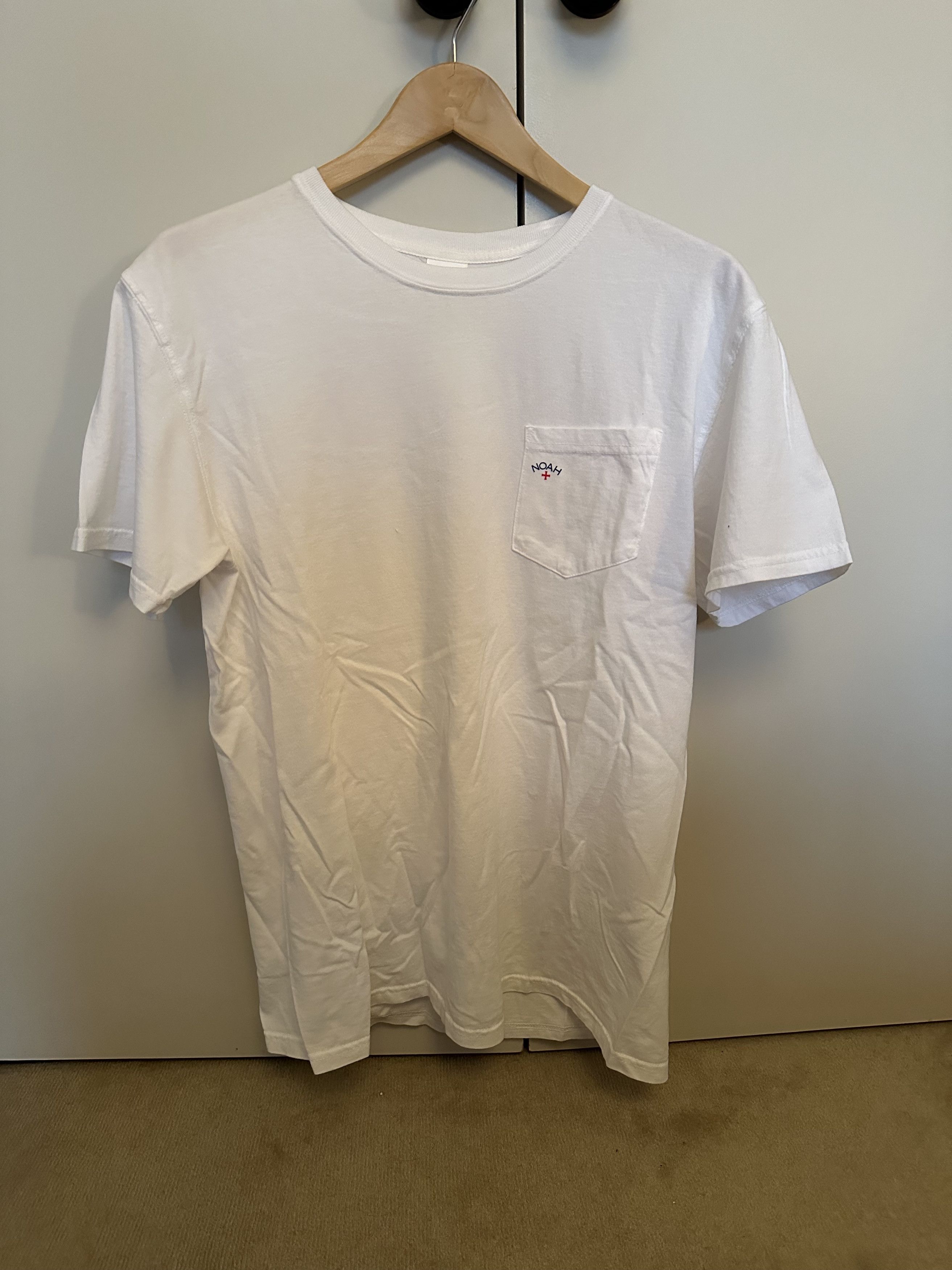 Noah Noah Plain White Pocket Logo T Size US M / EU 48-50 / 2 - 1 Thumbnail