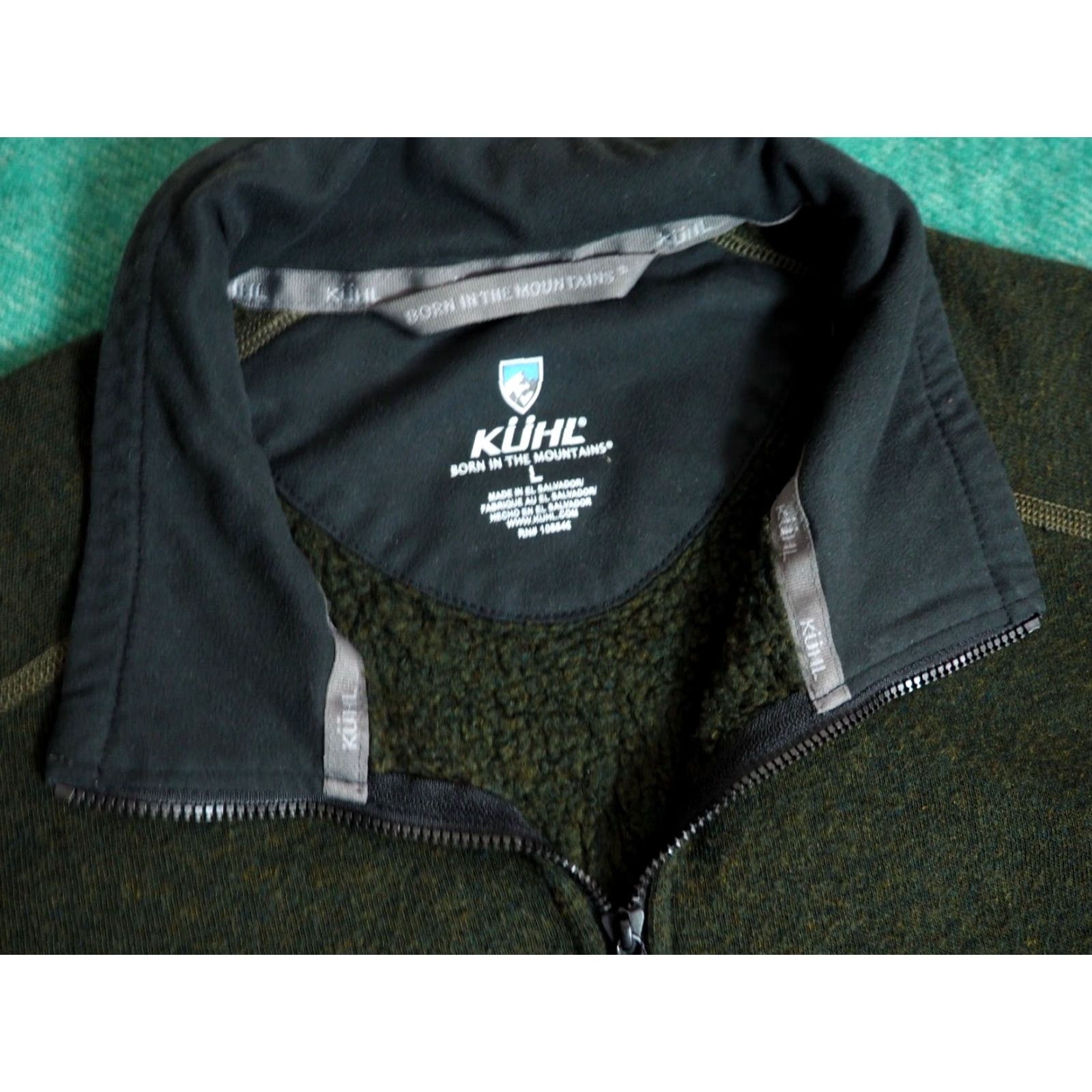 Olive Kuhl Exterior Hiking Fleece Jacket 1/4 Zip Logo Olive Green Mens L Outdoor Casual Athletic? Size US L / EU 52-54 / 3 - 4 Thumbnail