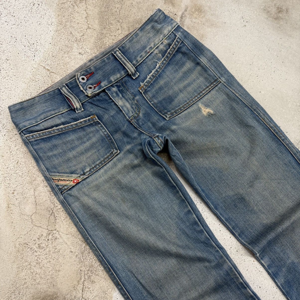 Diesel Diesel Industry Distressed Flare Bell Bottom Denim Pants Size 24" / US 00 / IT 34 - 4 Thumbnail