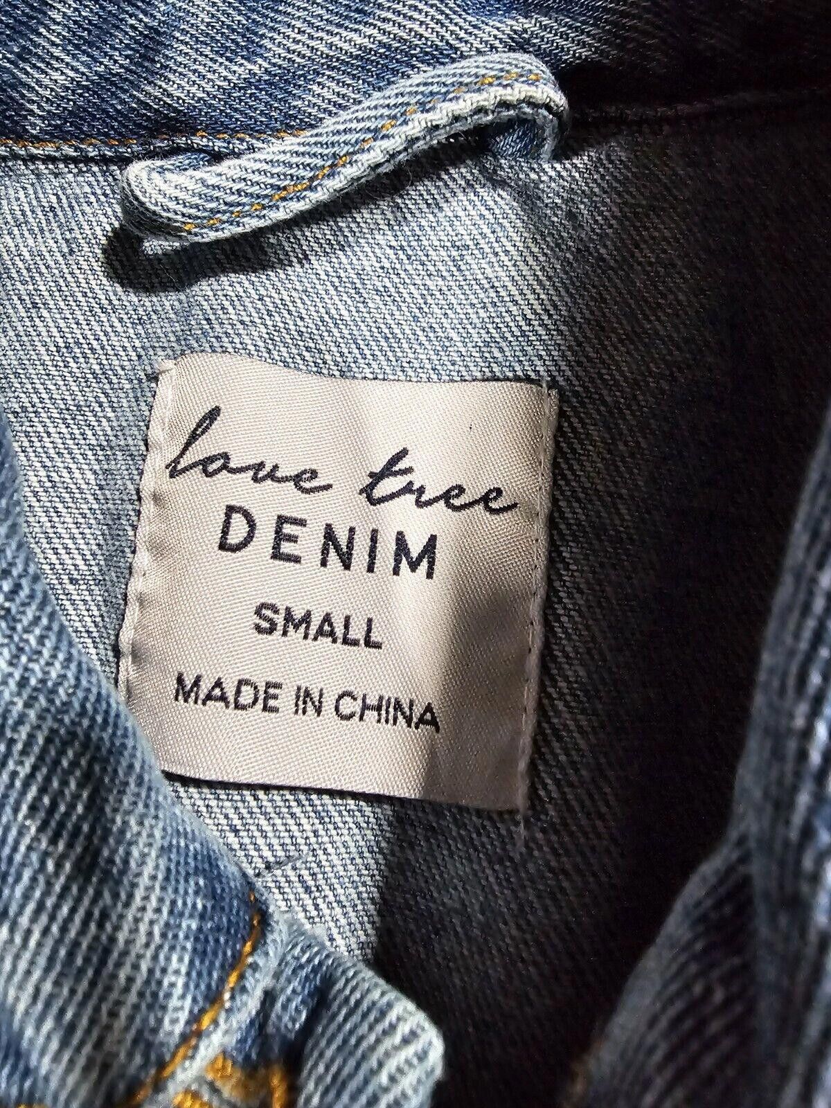 Designer Love Tree Denim Button Up jean jacket size Small Size S / US 4 / IT 40 - 3 Thumbnail